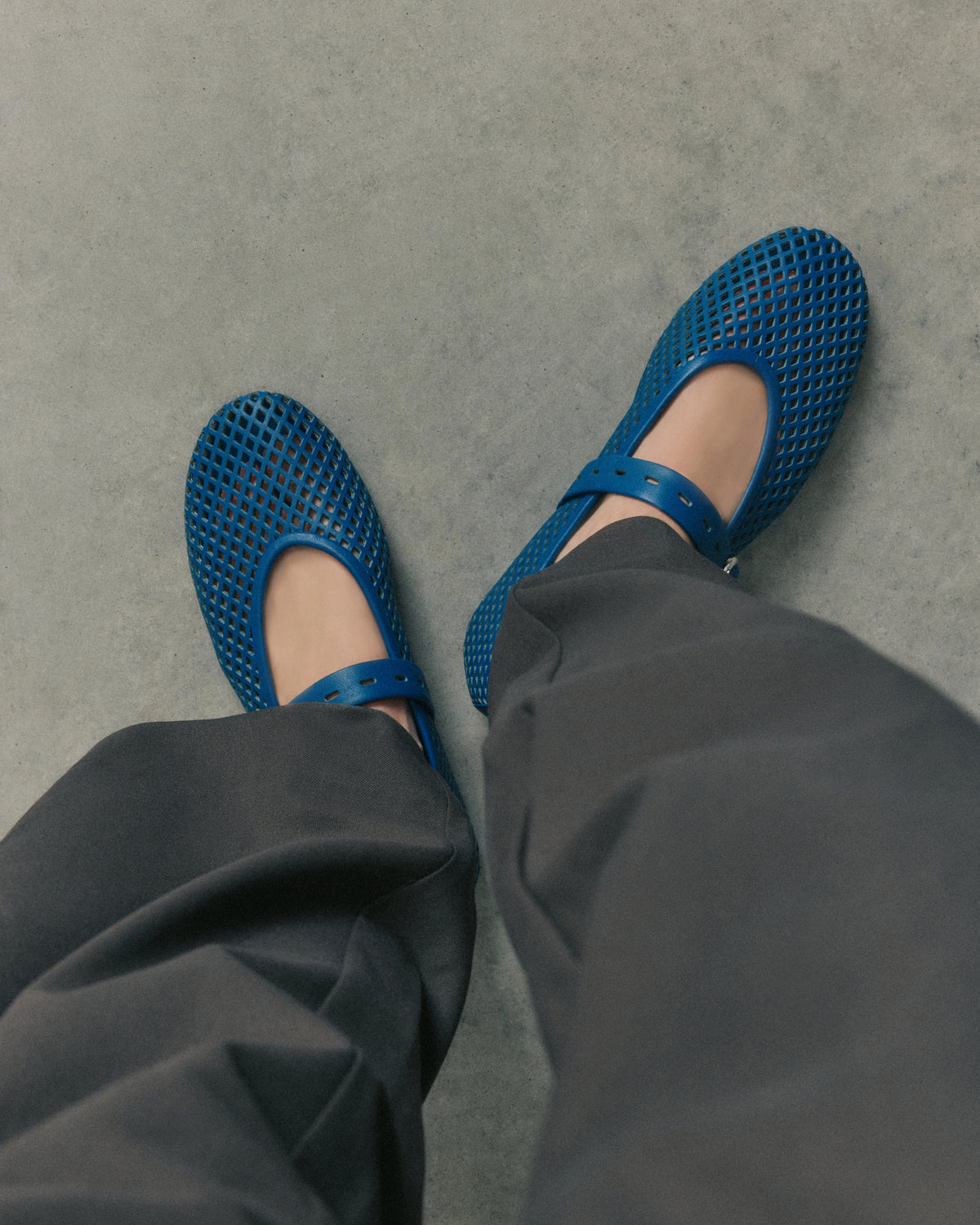 GINGER BALLET FLATS COBALT LEATHER