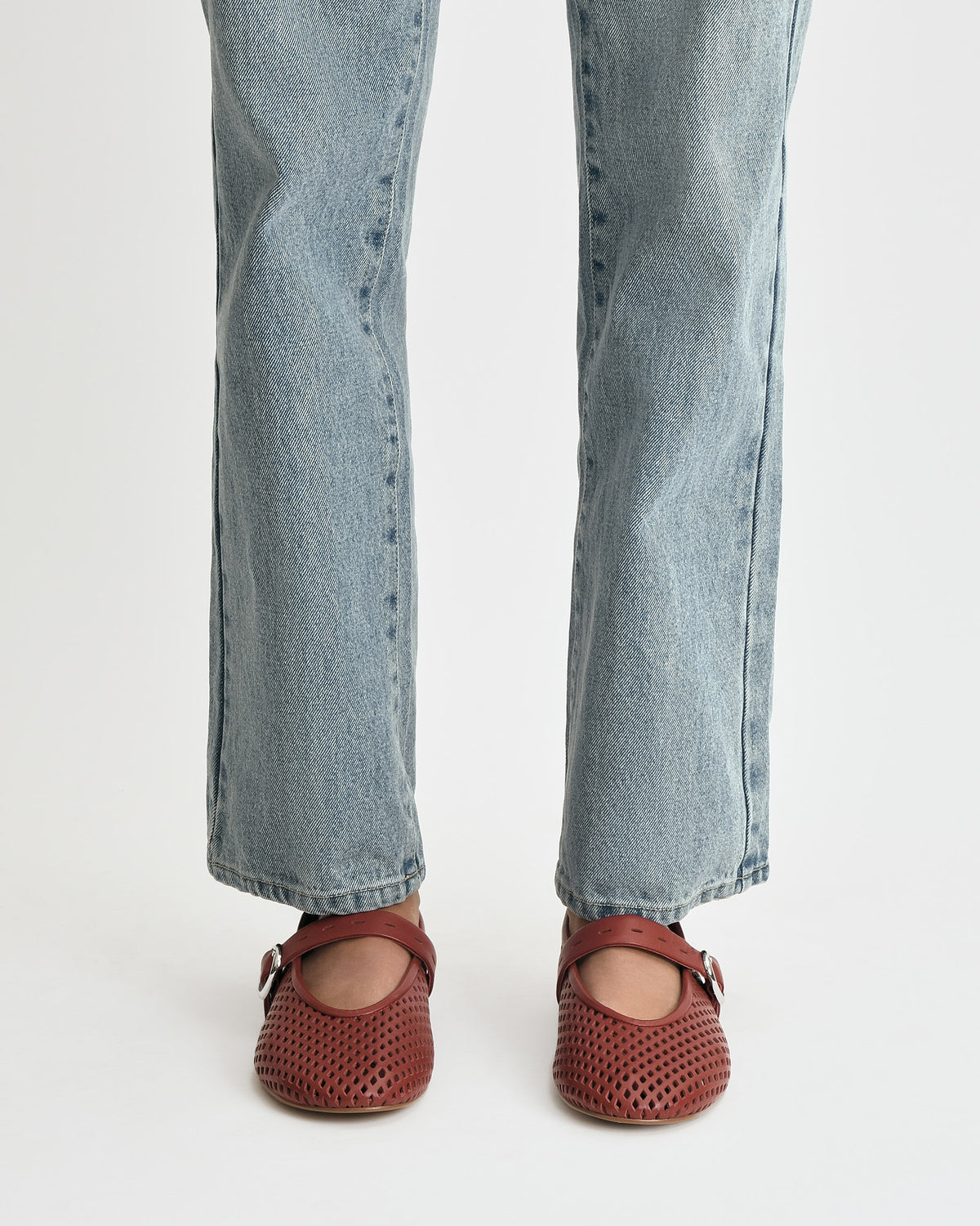 GINGER BALLET FLATS RUBY RED LEATHER