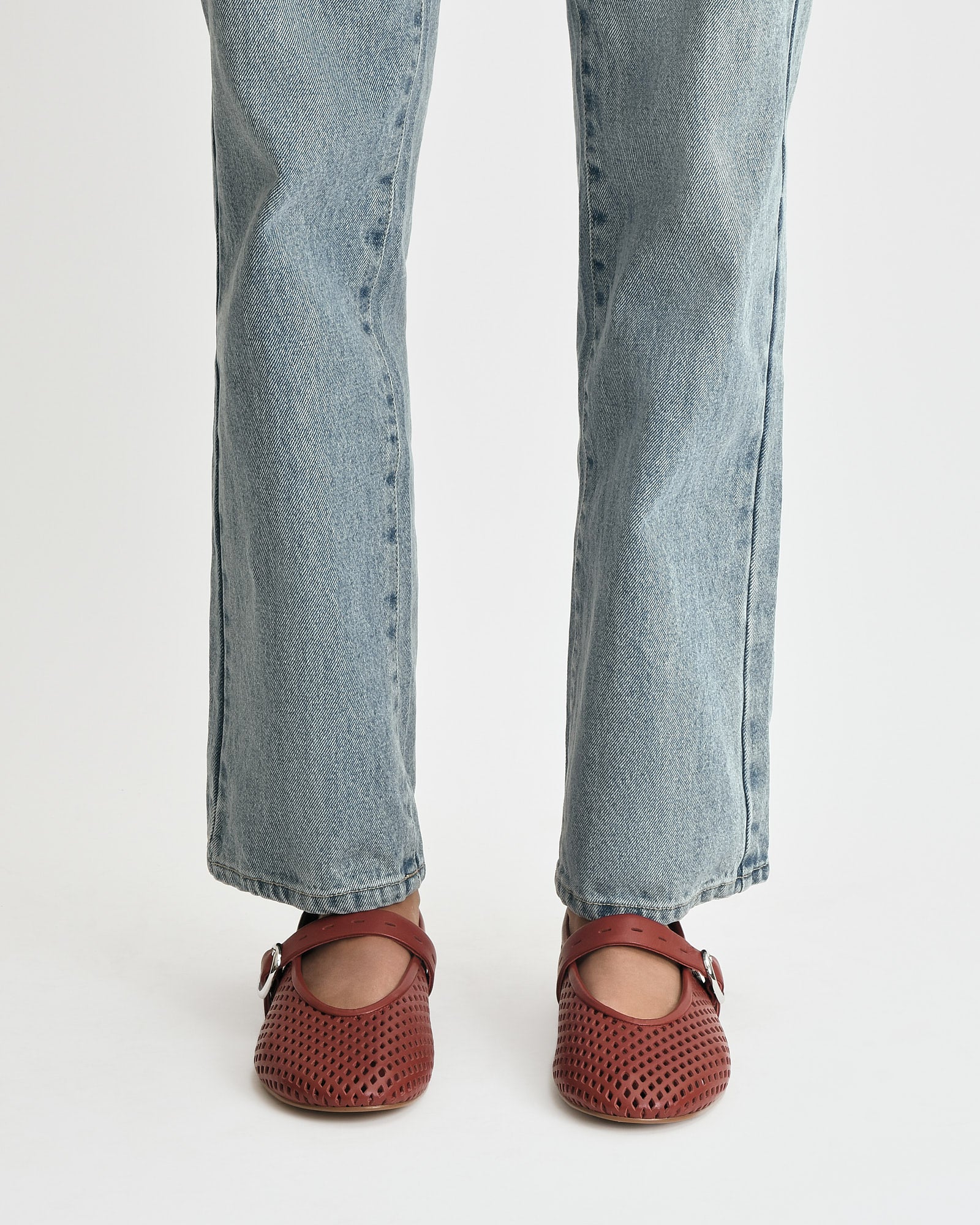 GINGER BALLET FLATS RUBY RED LEATHER image