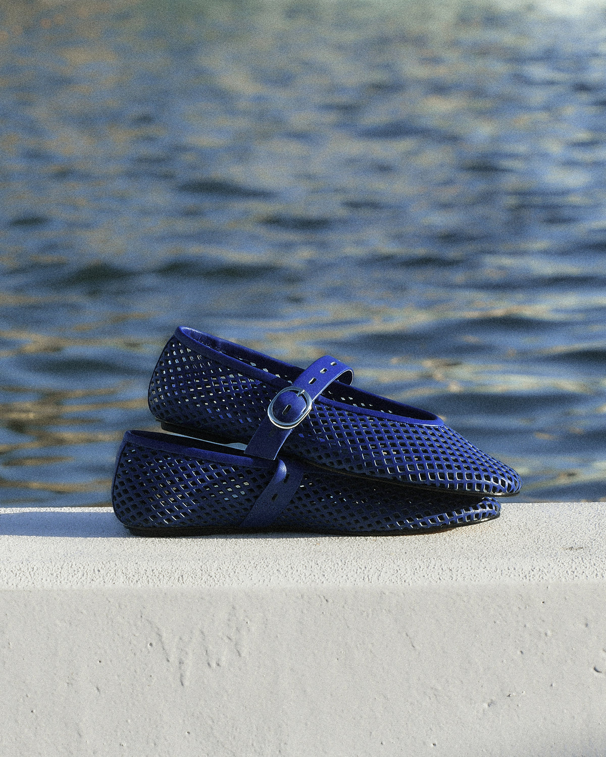 GINGER BALLET FLATS COBALT LEATHER