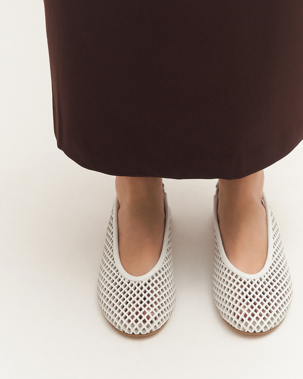 GINKO CASUAL FLATS WHITE LEATHER