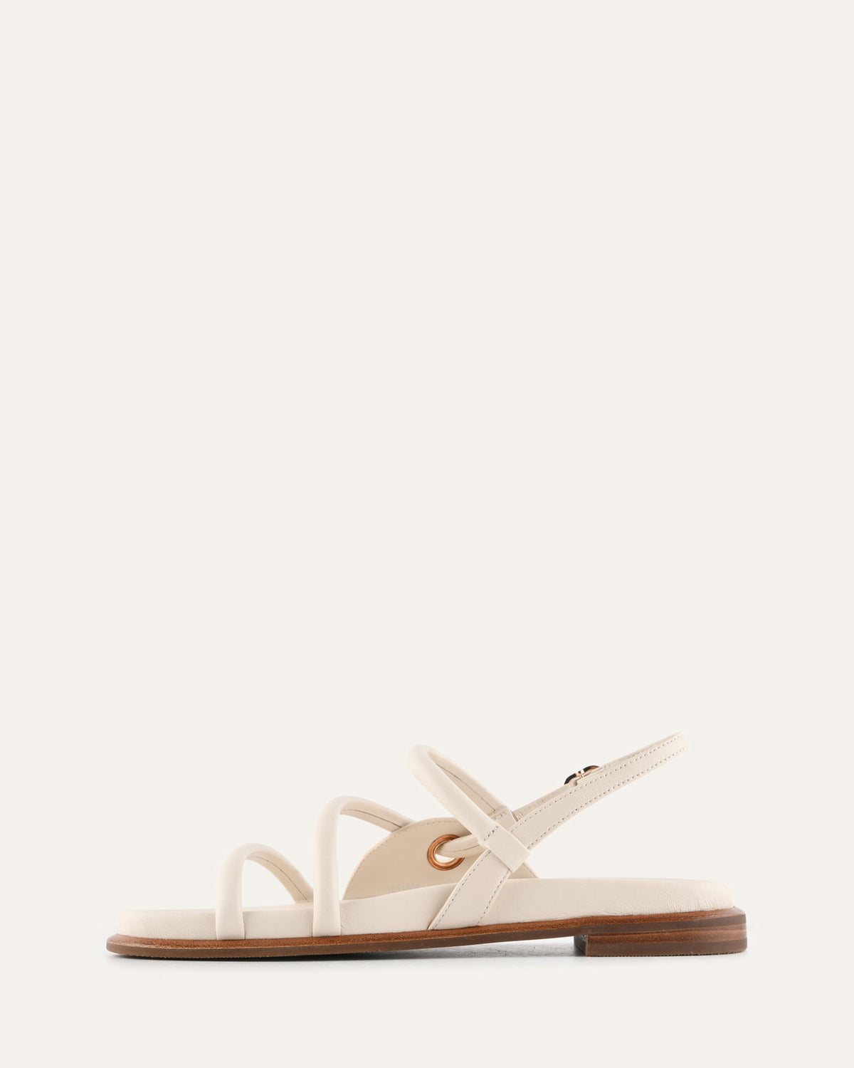 HALO FLAT SANDALS OFF WHITE LEATHER