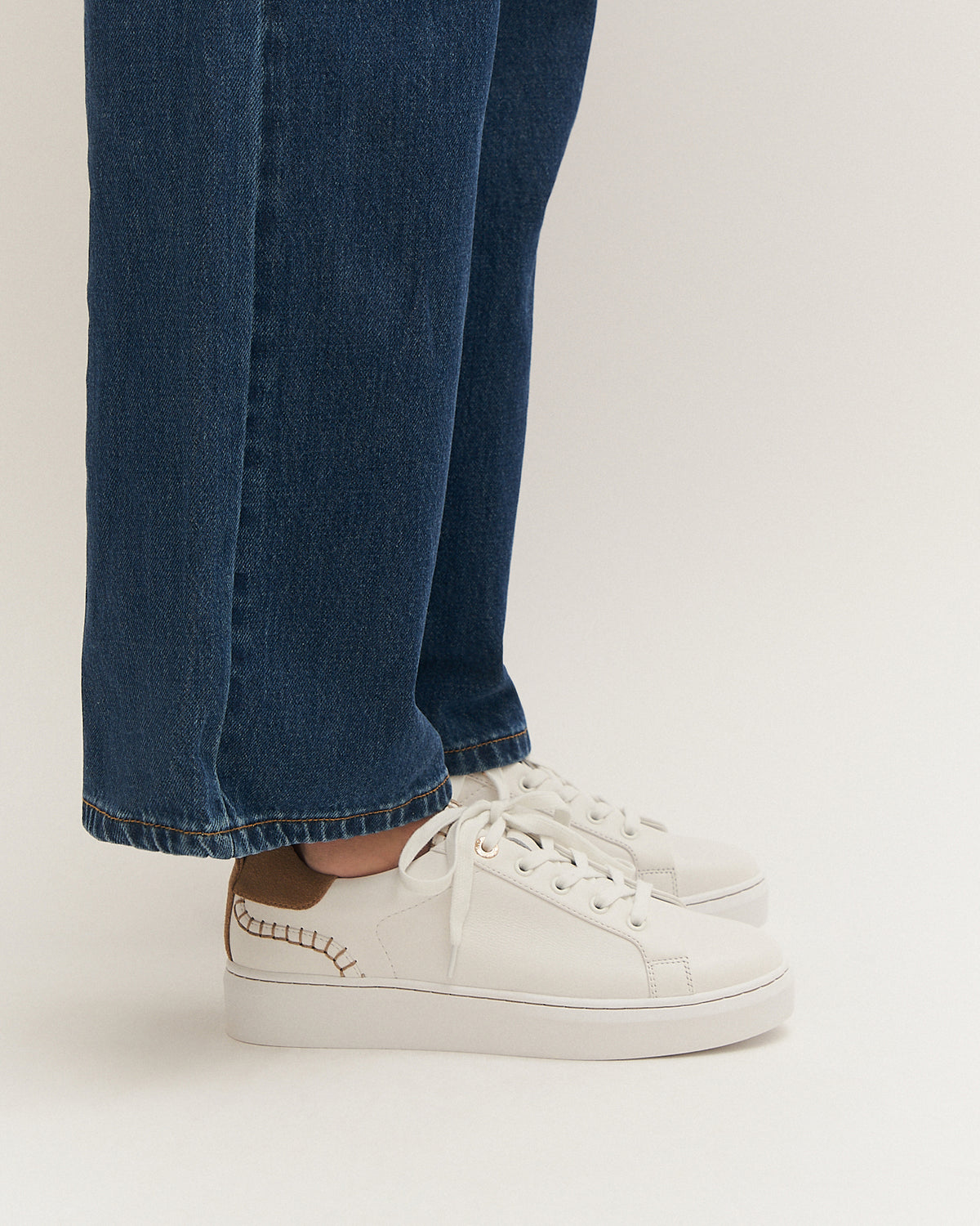HAZEL SNEAKERS WHITE/LATTE LEATHER