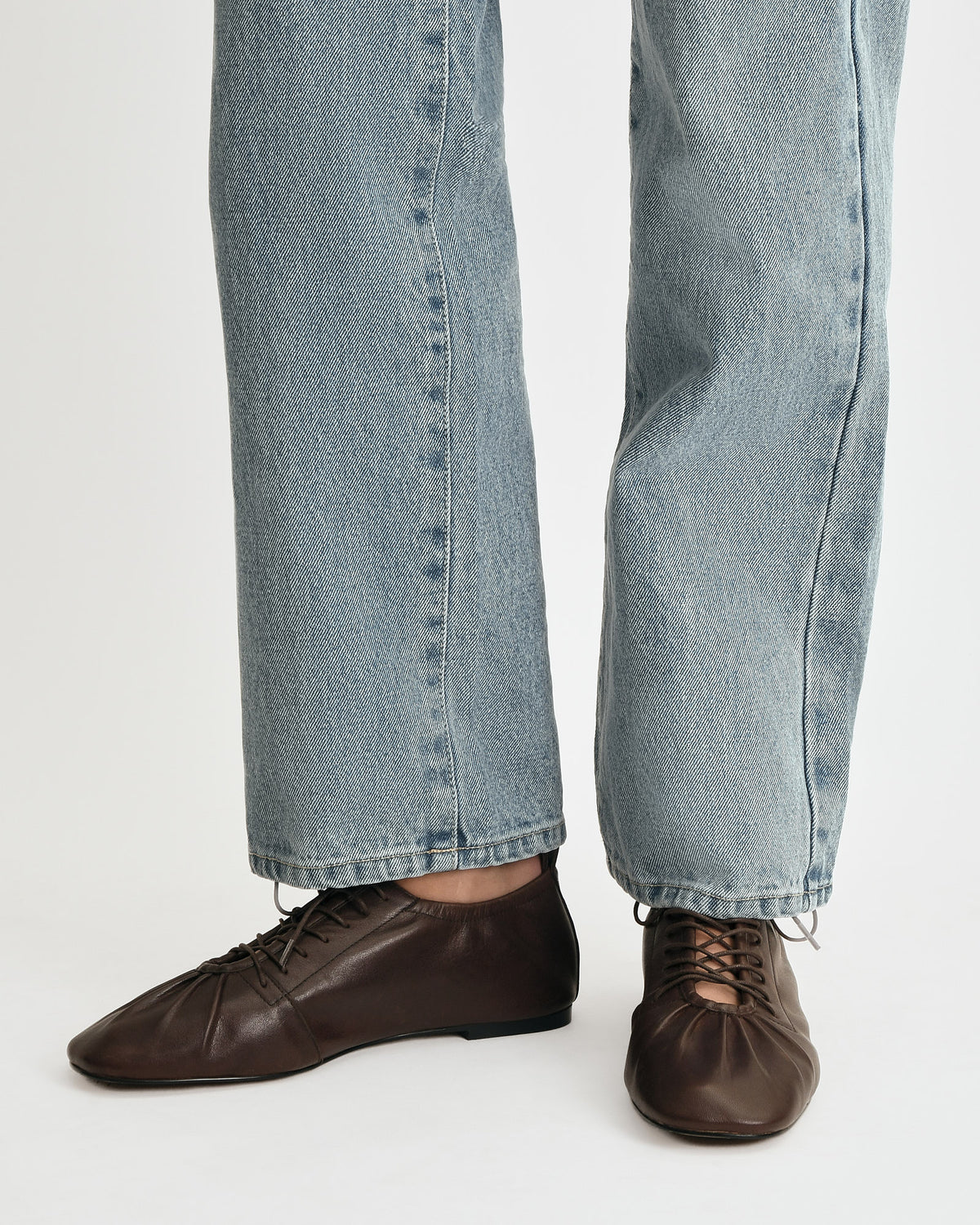 HUNTER CASUAL FLATS CHOCOLATE LEATHER
