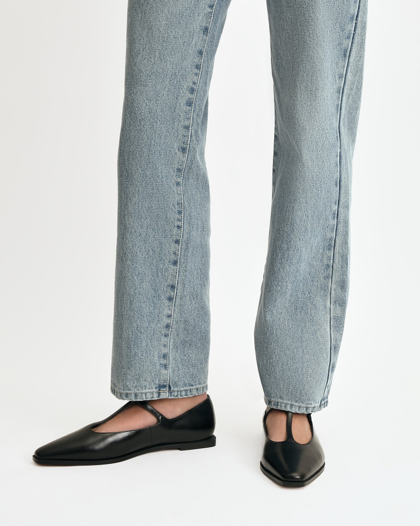 JENSON DRESS FLATS BLACK LEATHER image