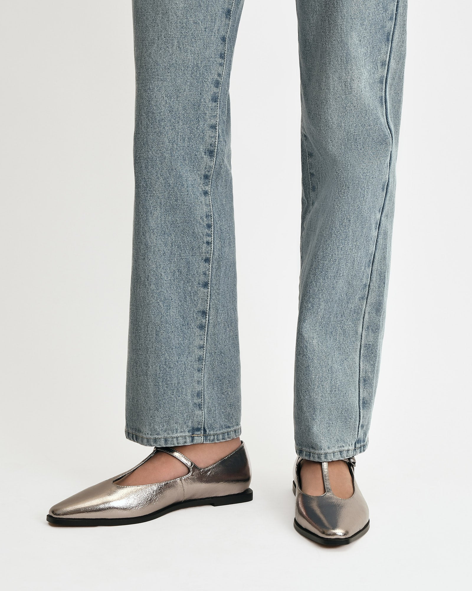 JENSON DRESS FLATS GUNMETAL LEATHER image