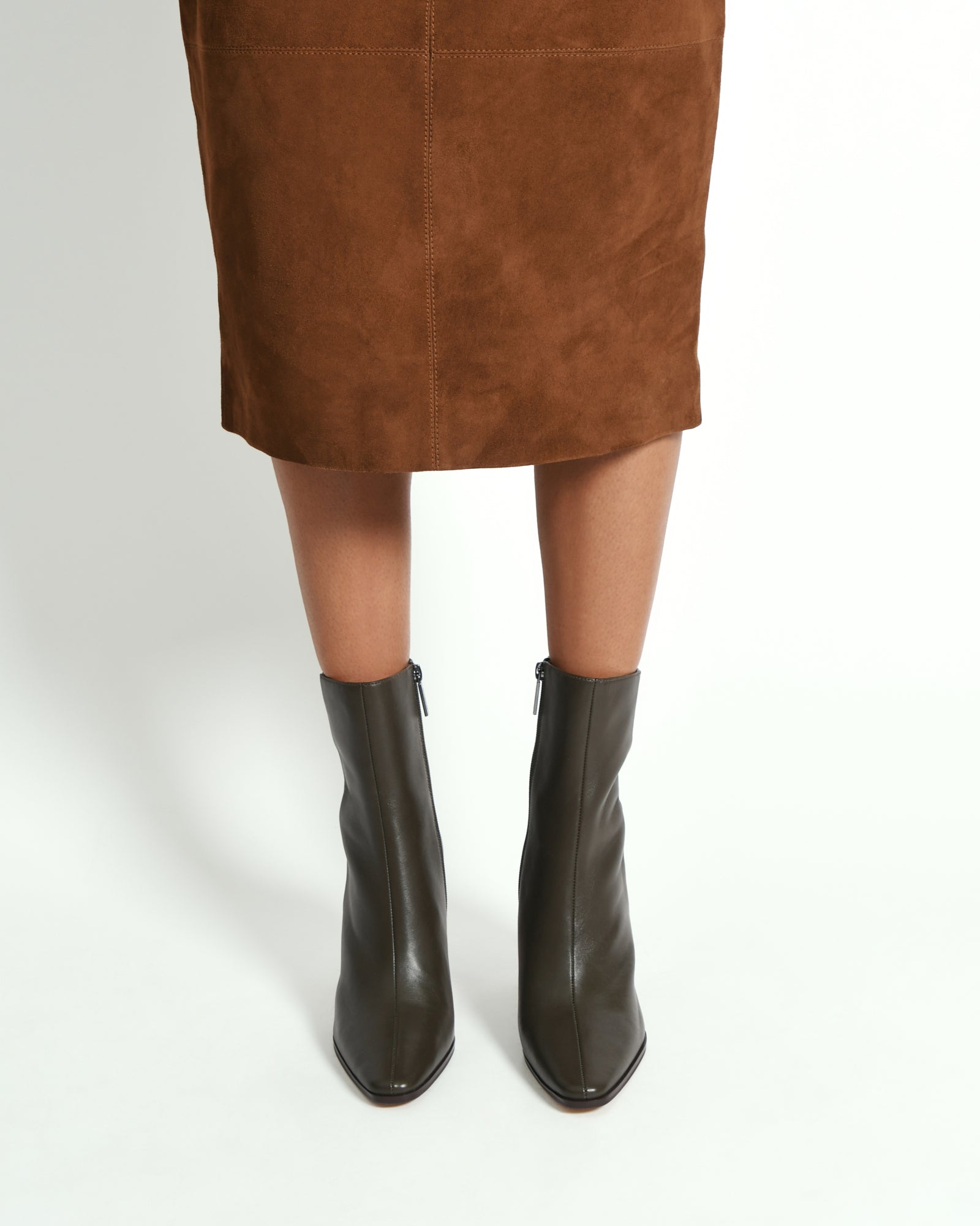 JEMIMA HIGH ANKLE BOOTS DARK OLIVE LEATHER image