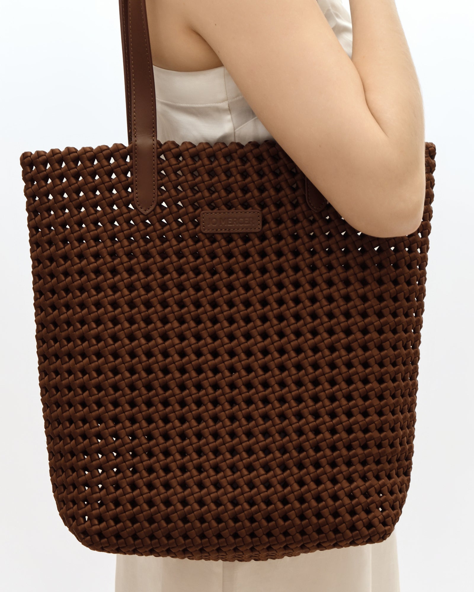JUPITER TOTE BAG CHOCOLATE SATIN image