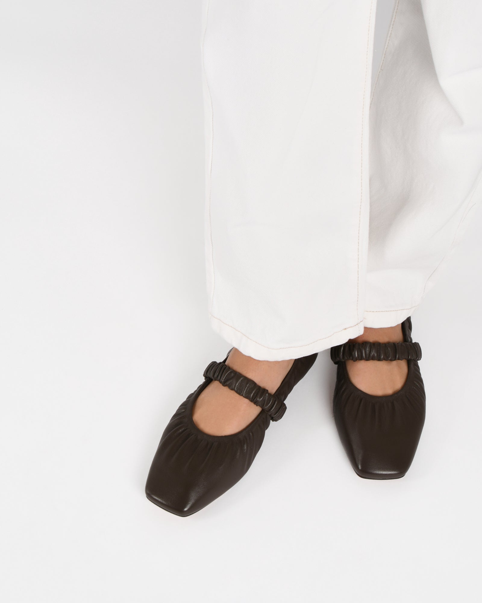 KEELY BALLET FLATS BITTER CHOC LEATHER image