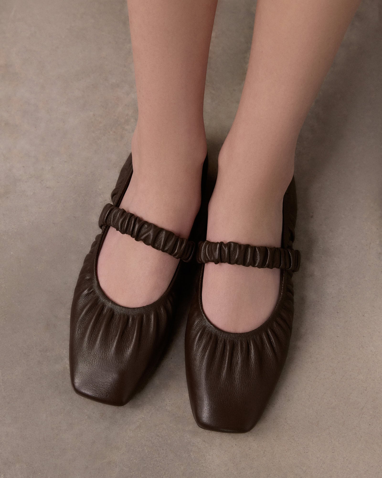 KEELY BALLET FLATS BITTER CHOC LEATHER image