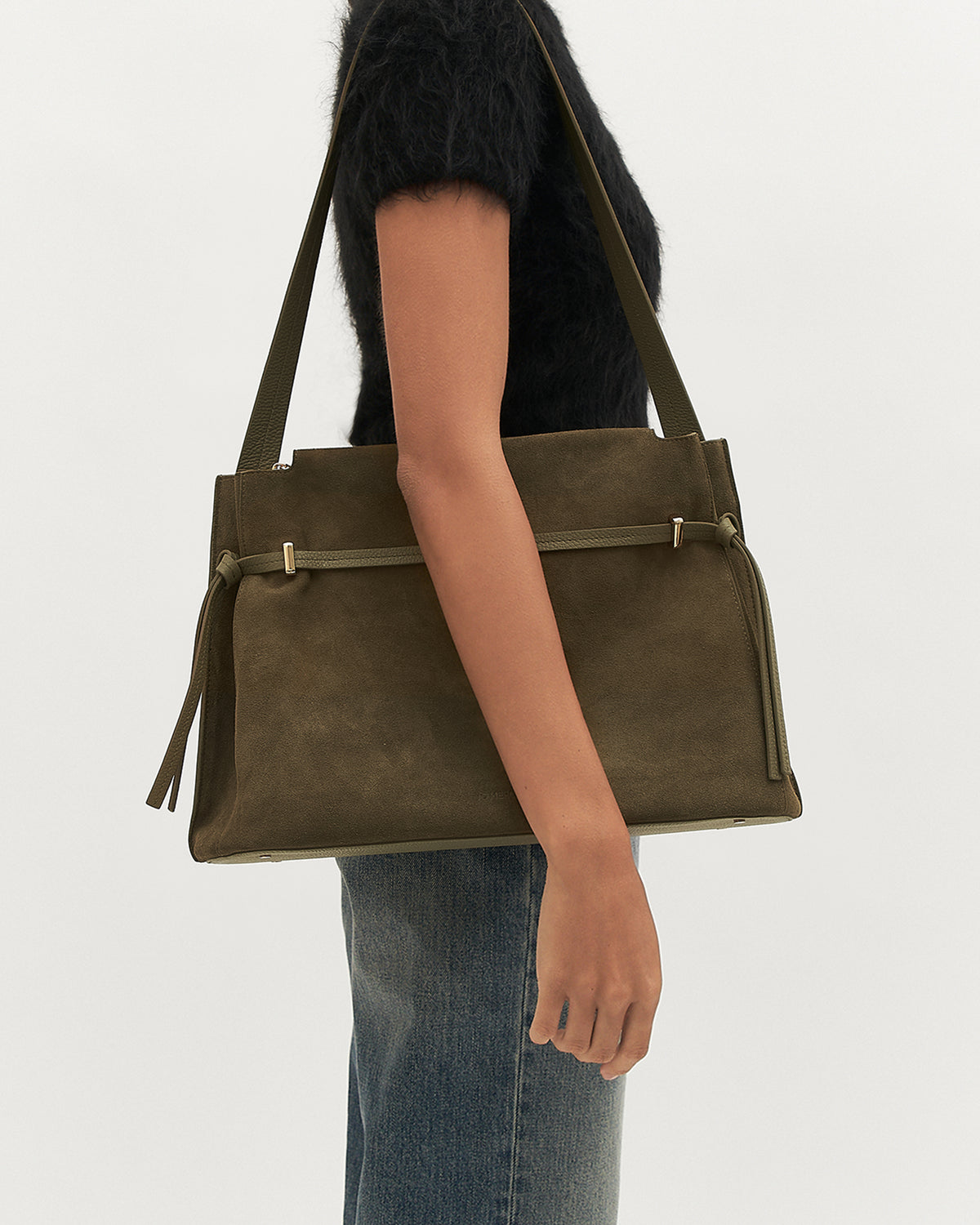 KORA TOTE BAG OLIVE SUEDE