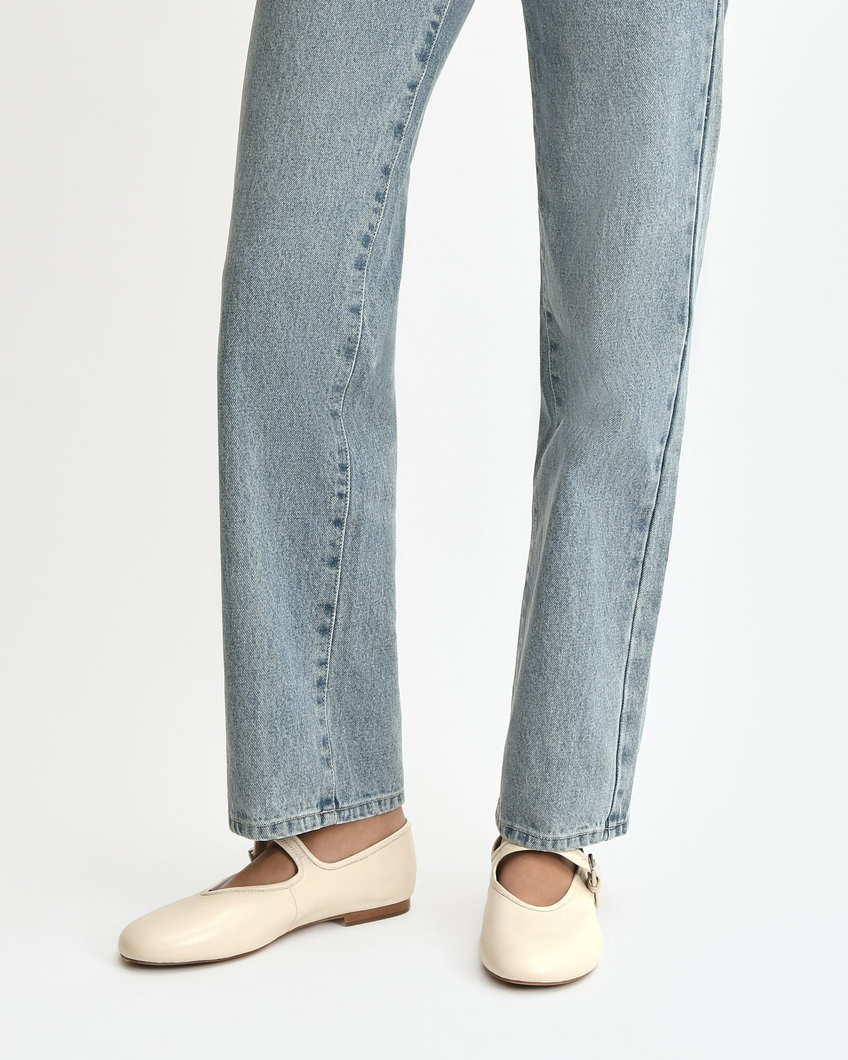 LENNY CASUAL FLATS OFF WHITE LEATHER