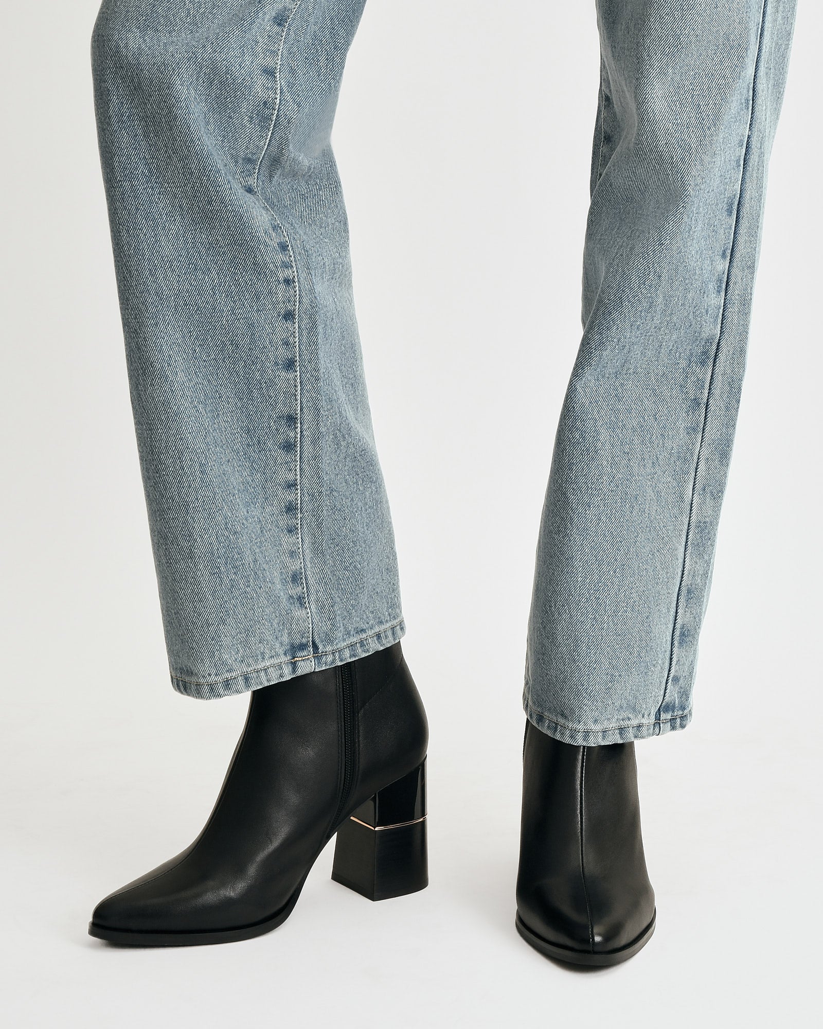 LEVI HIGH ANKLE BOOTS BLACK LEATHER image