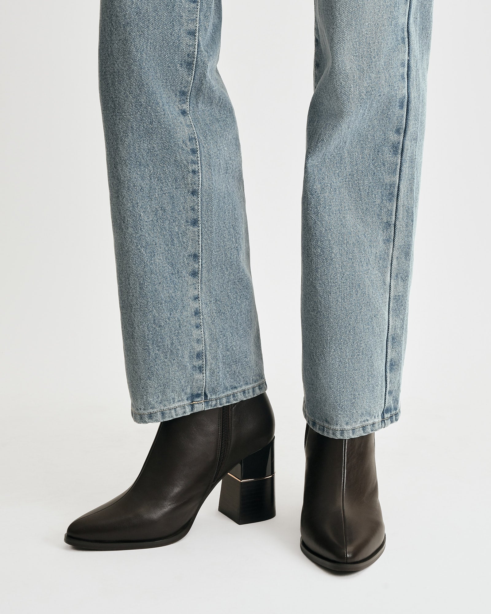 LEVI HIGH ANKLE BOOTS BITTER CHOC LEATHER image