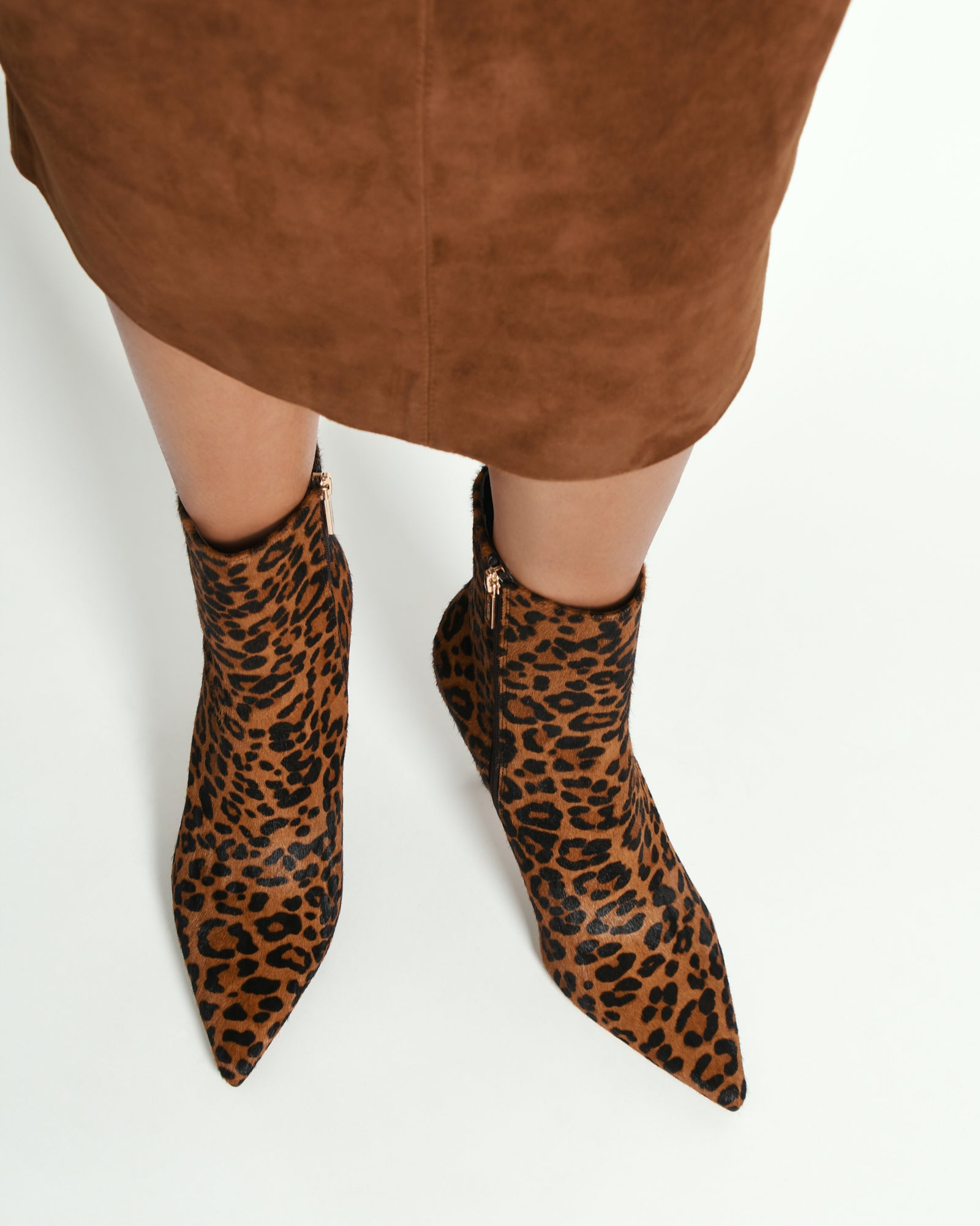 LOTTIE HIGH ANKLE BOOTS LEOPARD PRINT LEATHER image