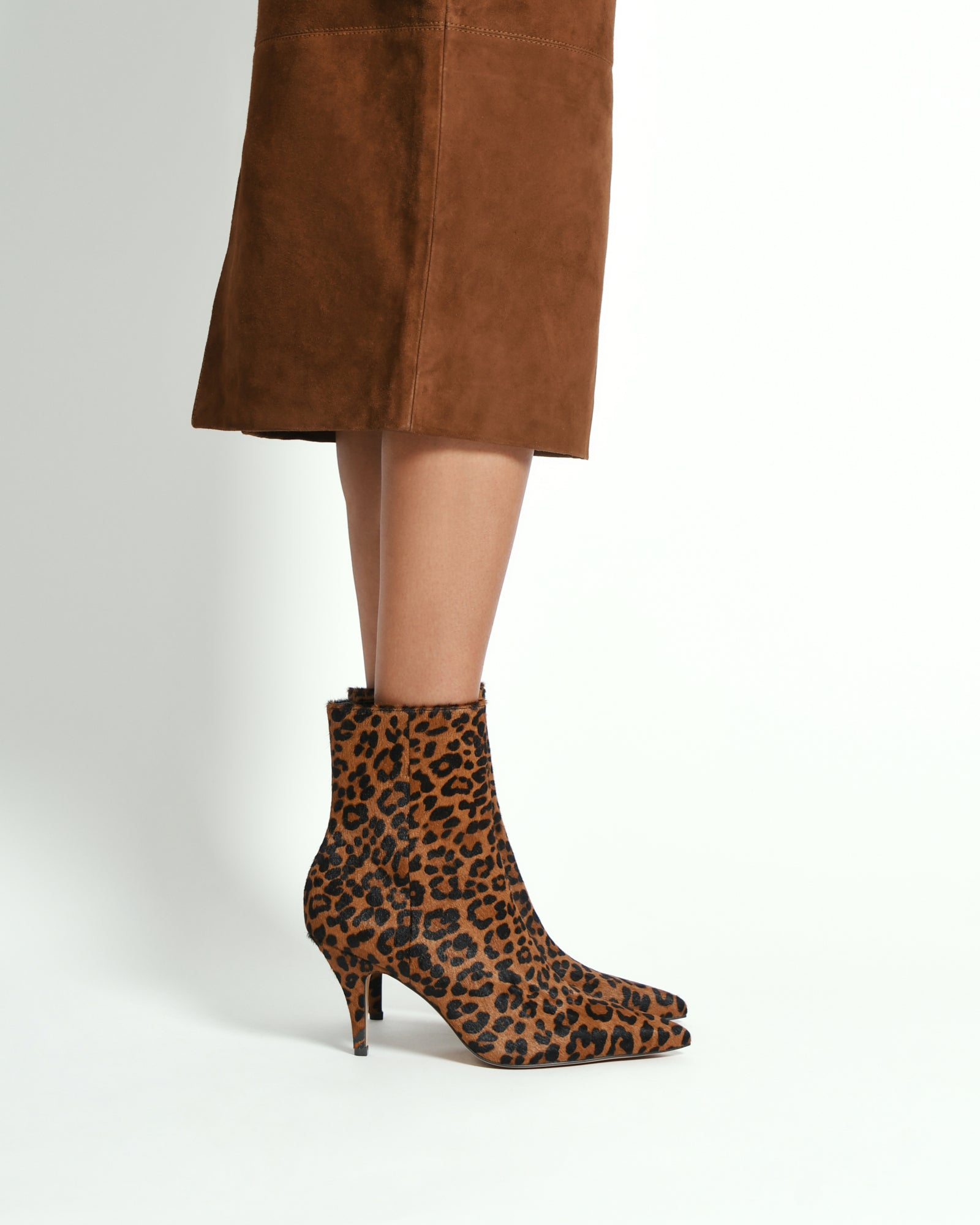 LOTTIE HIGH ANKLE BOOTS LEOPARD PRINT LEATHER image