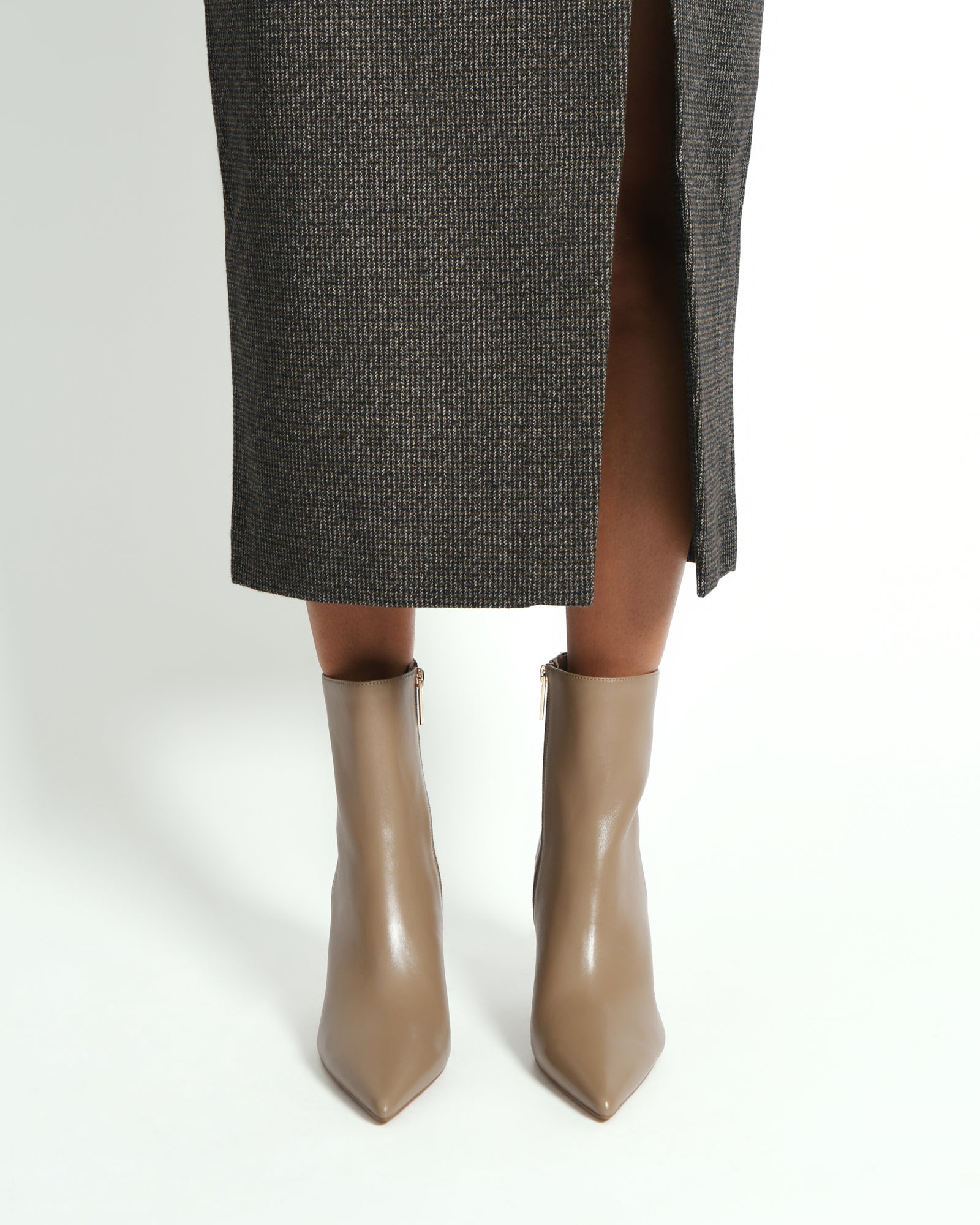 LOTTIE HIGH ANKLE BOOTS TAUPE LEATHER image