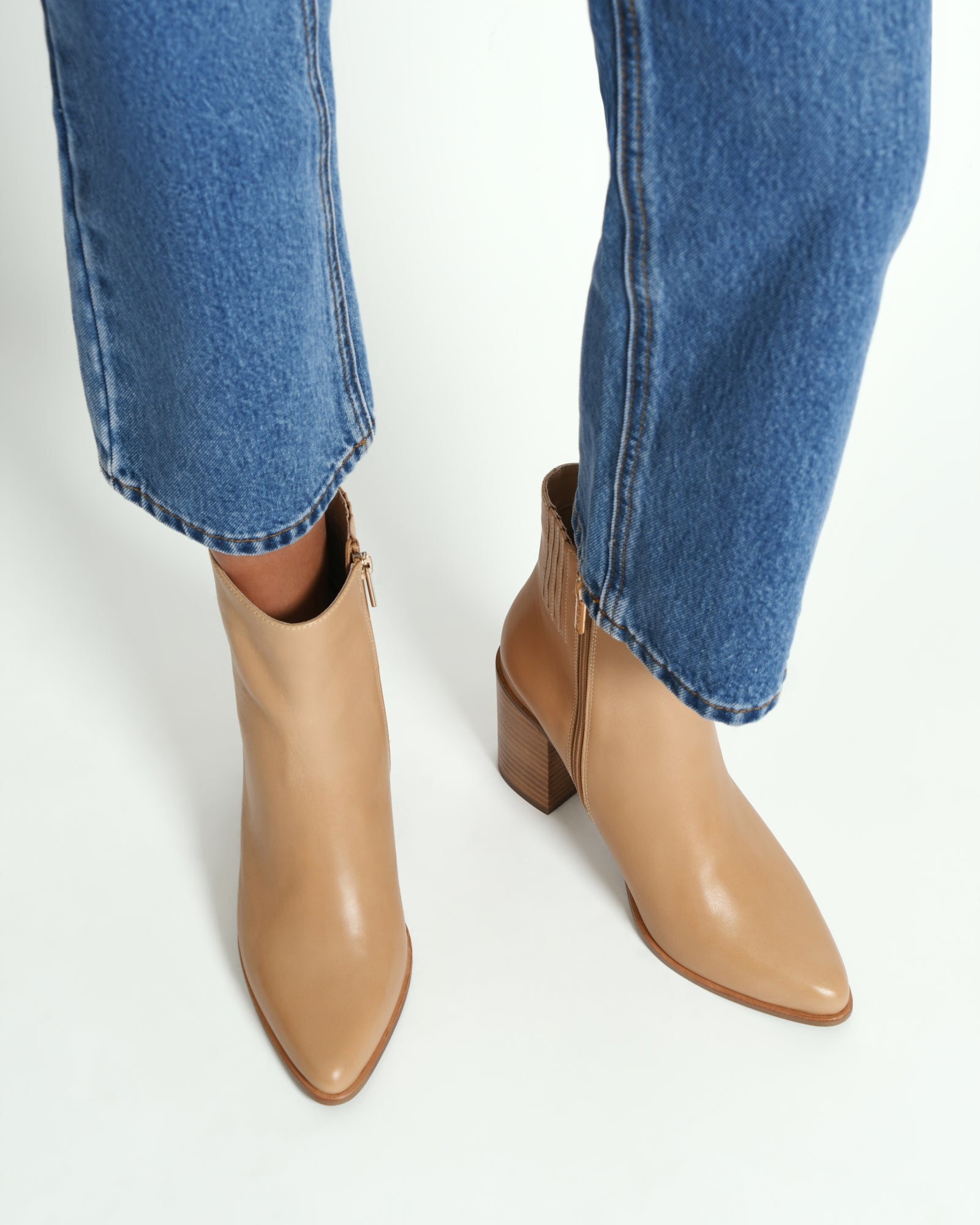 LUNA HIGH ANKLE BOOTS BUTTERSCOTCH LEATHER image