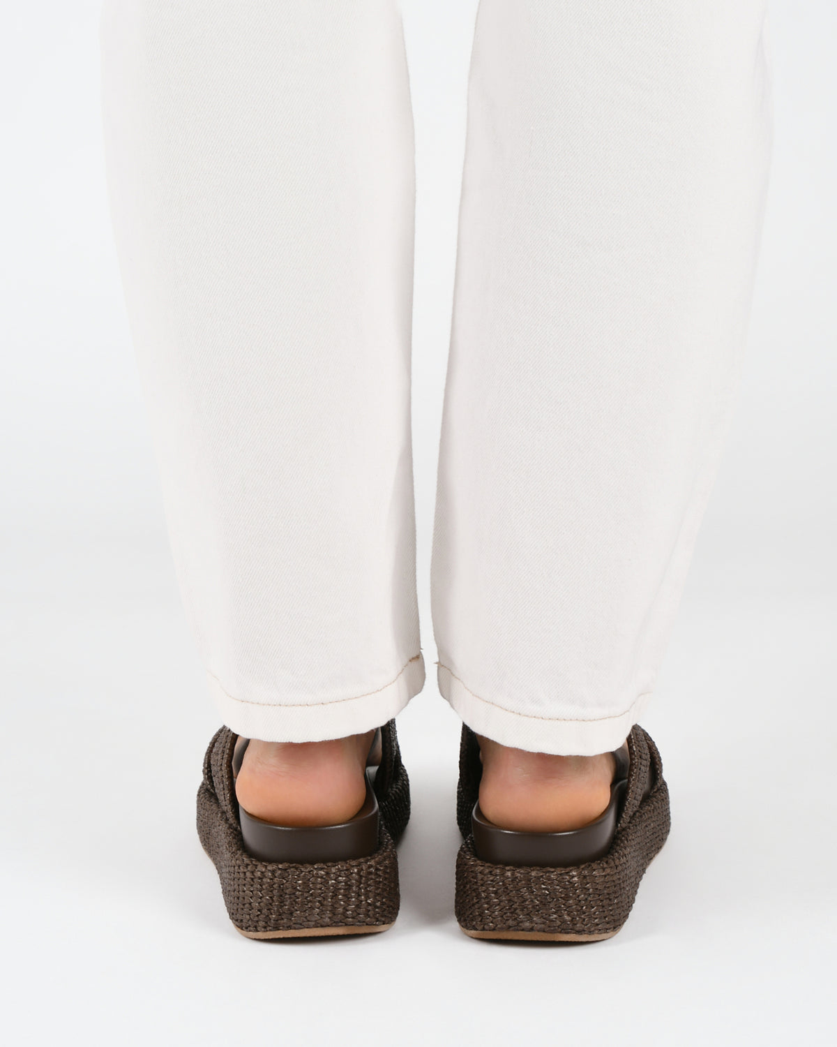 MARCO FLAT SANDALS BITTER CHOC RAFFIA