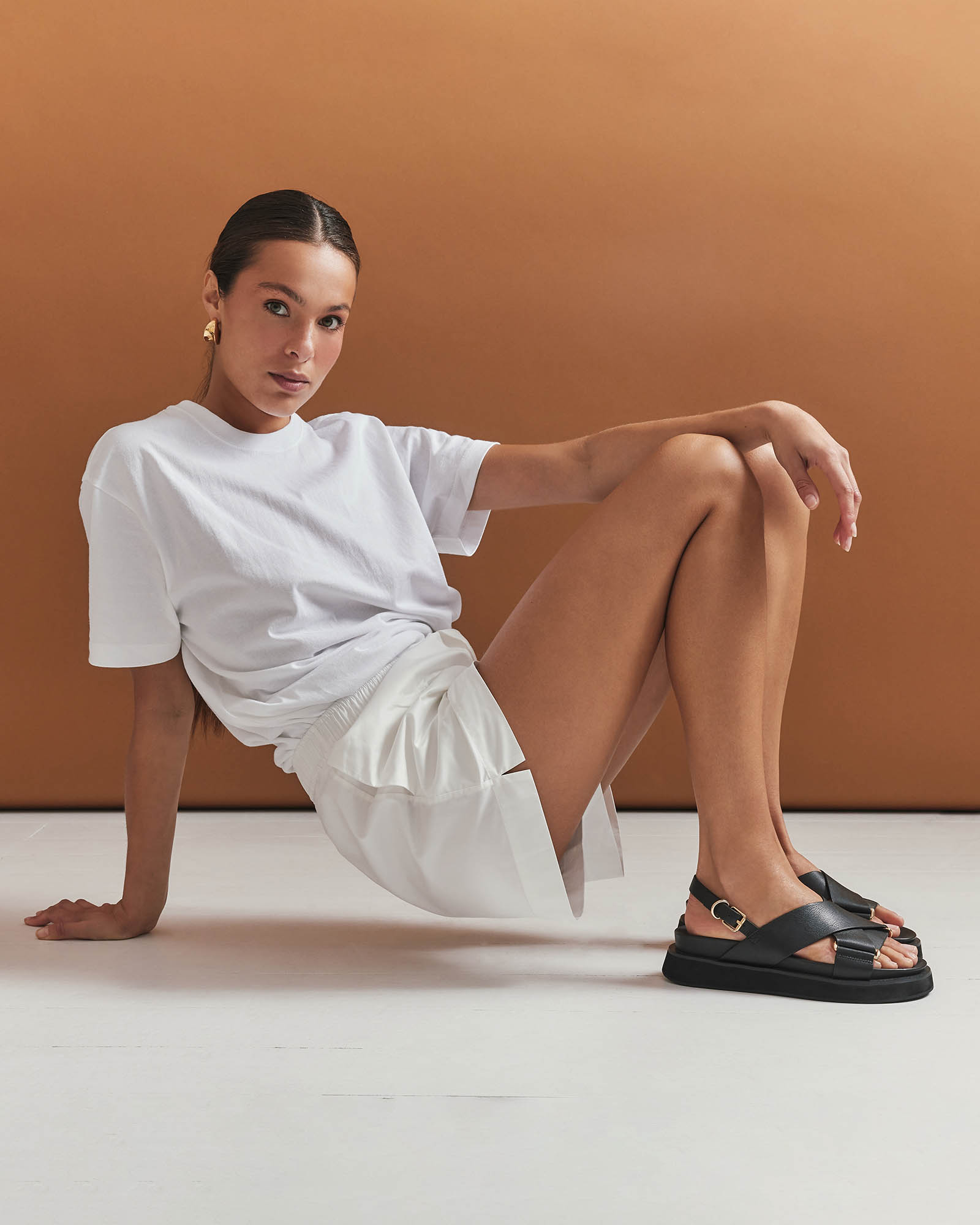 MARLEY FLAT SANDALS BLACK LEATHER image