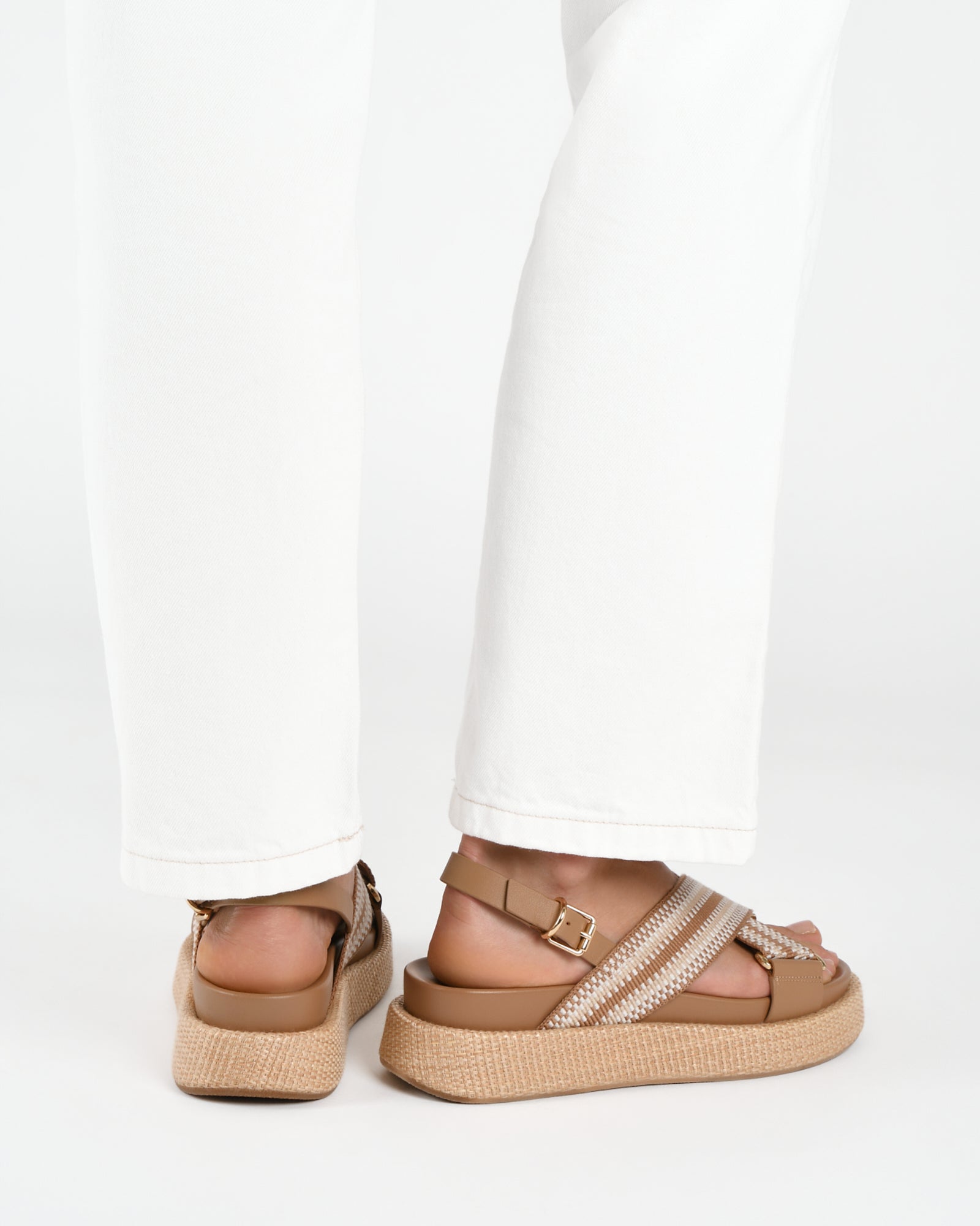 MARLEY FLAT SANDALS TAN MULTI image