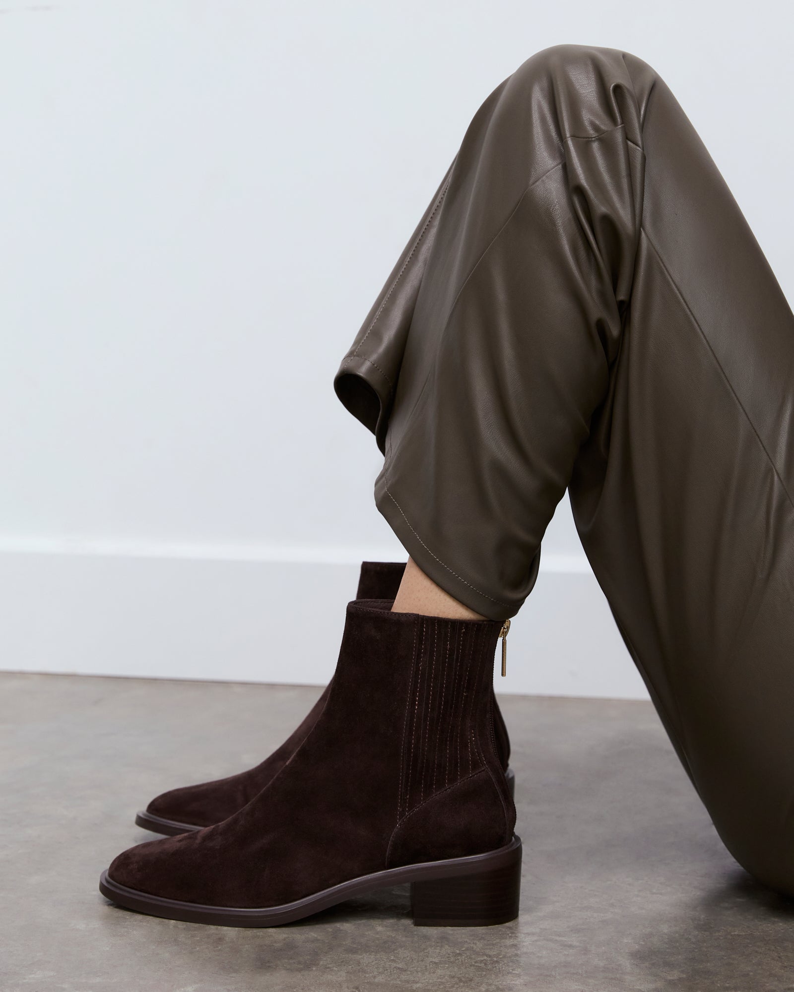 Boota Mason MASON FLAT ANKLE BOOTS BITTER CHOC SUEDE - Jo Mercer