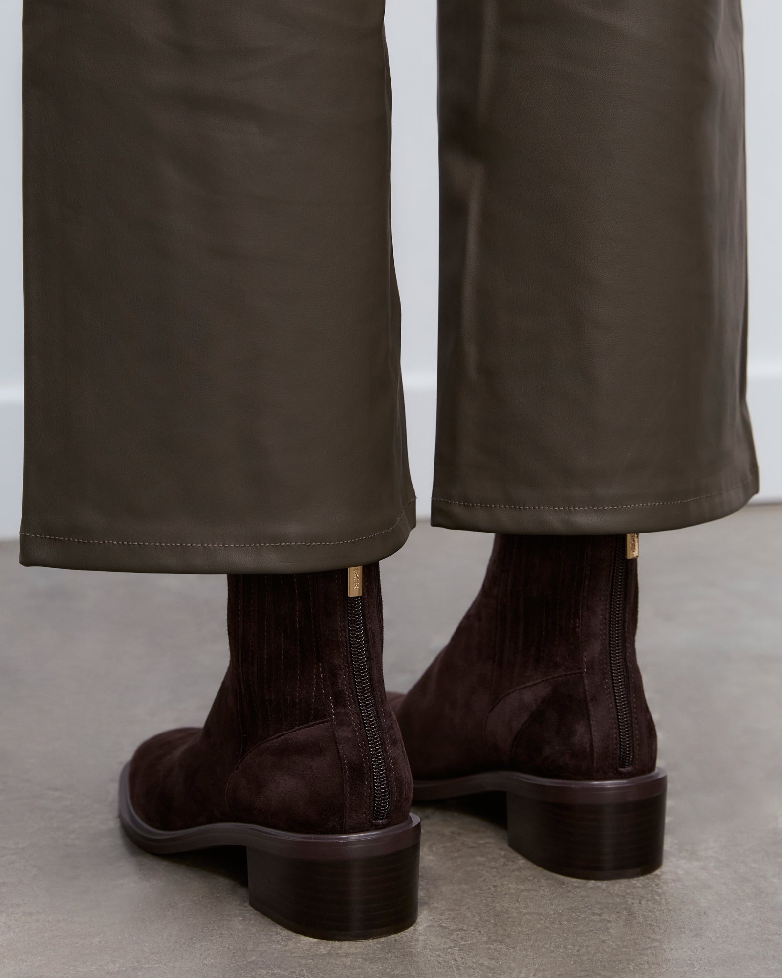 MASON FLAT ANKLE BOOTS BITTER CHOC SUEDE - Jo Mercer