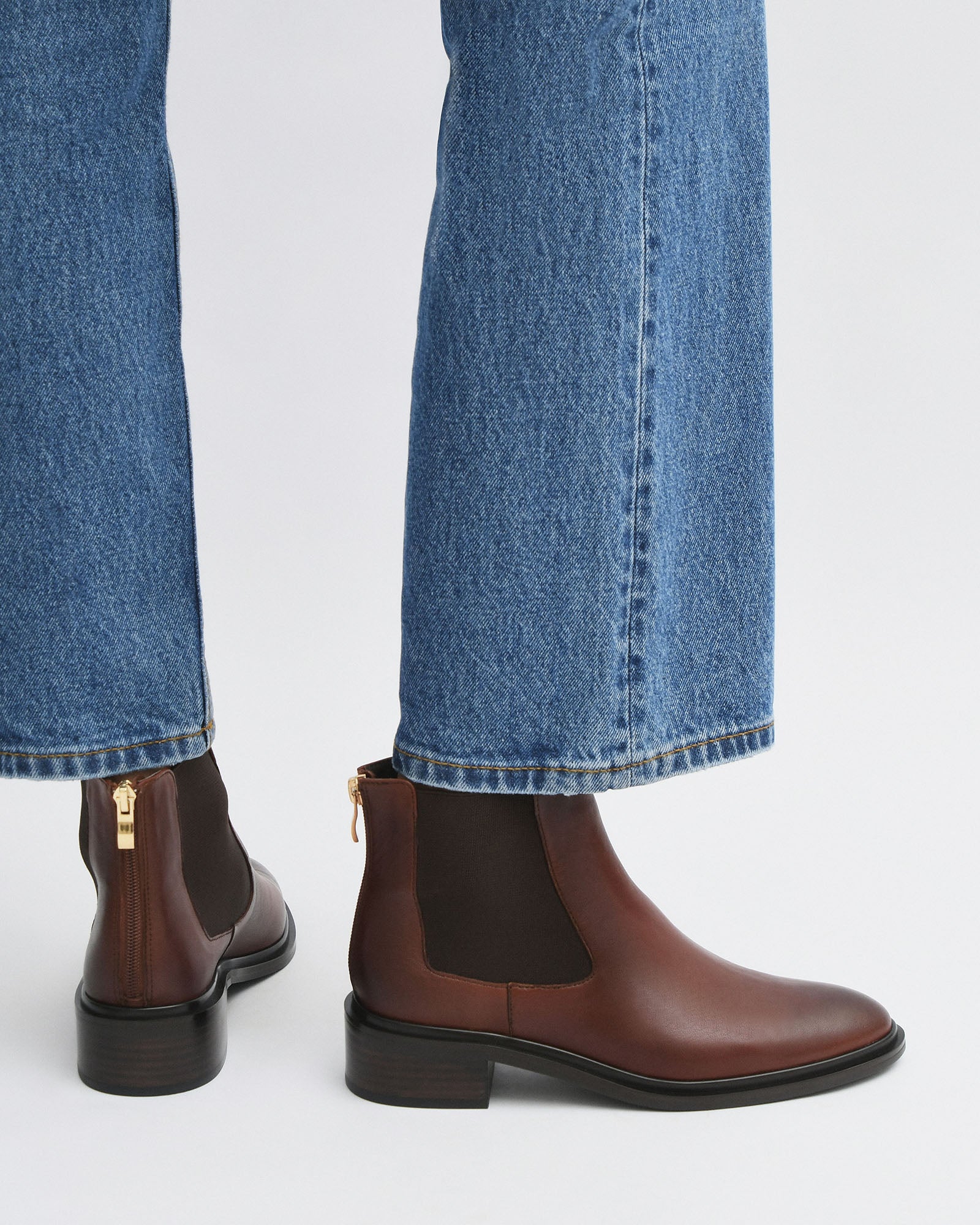 MELROSE FLAT ANKLE BOOTS CHESTNUT LEATHER image