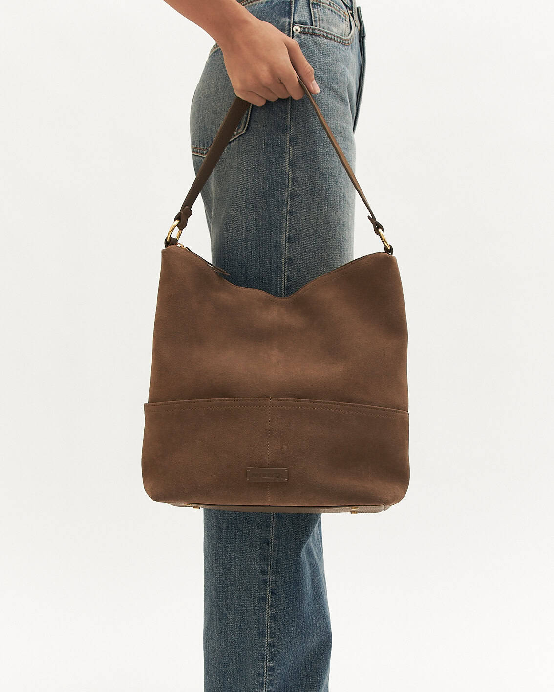 MICAH SHOULDER BAG OLIVE SUEDE image
