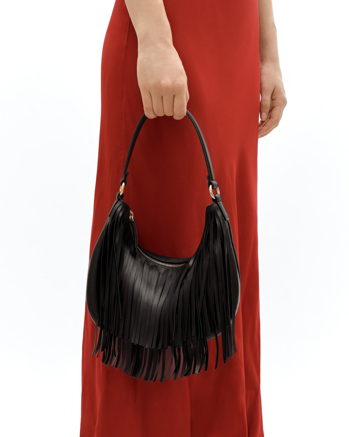 MINNIE SHOULDER BAG BLACK LEATHER