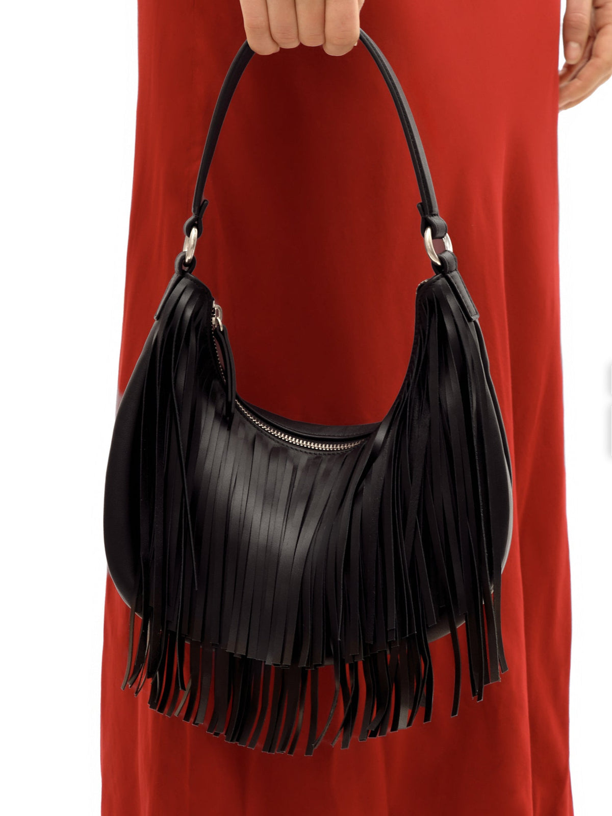 MINNIE SHOULDER BAG BLACK LEATHER