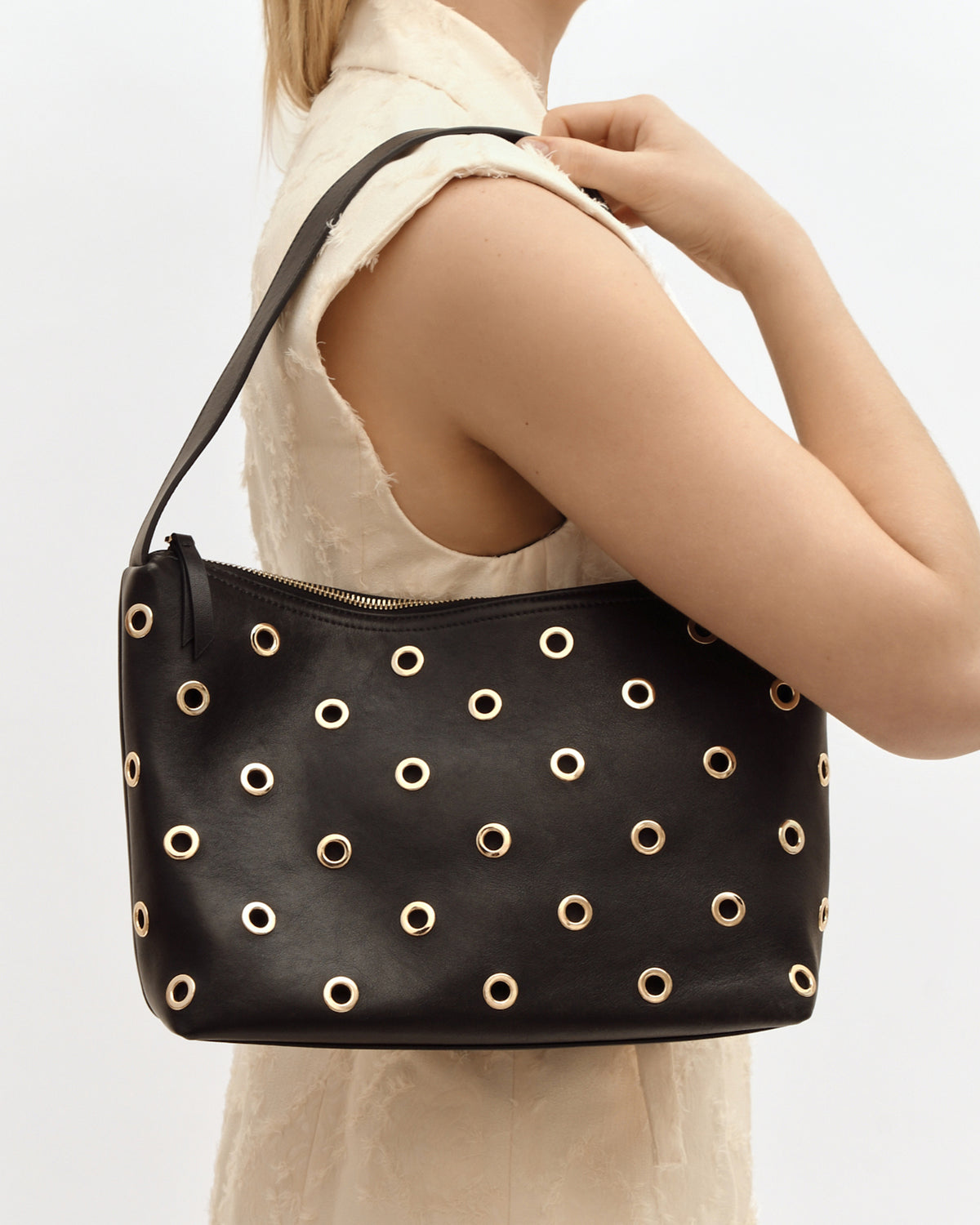 MORRIS SHOULDER BAG BLACK LEATHER