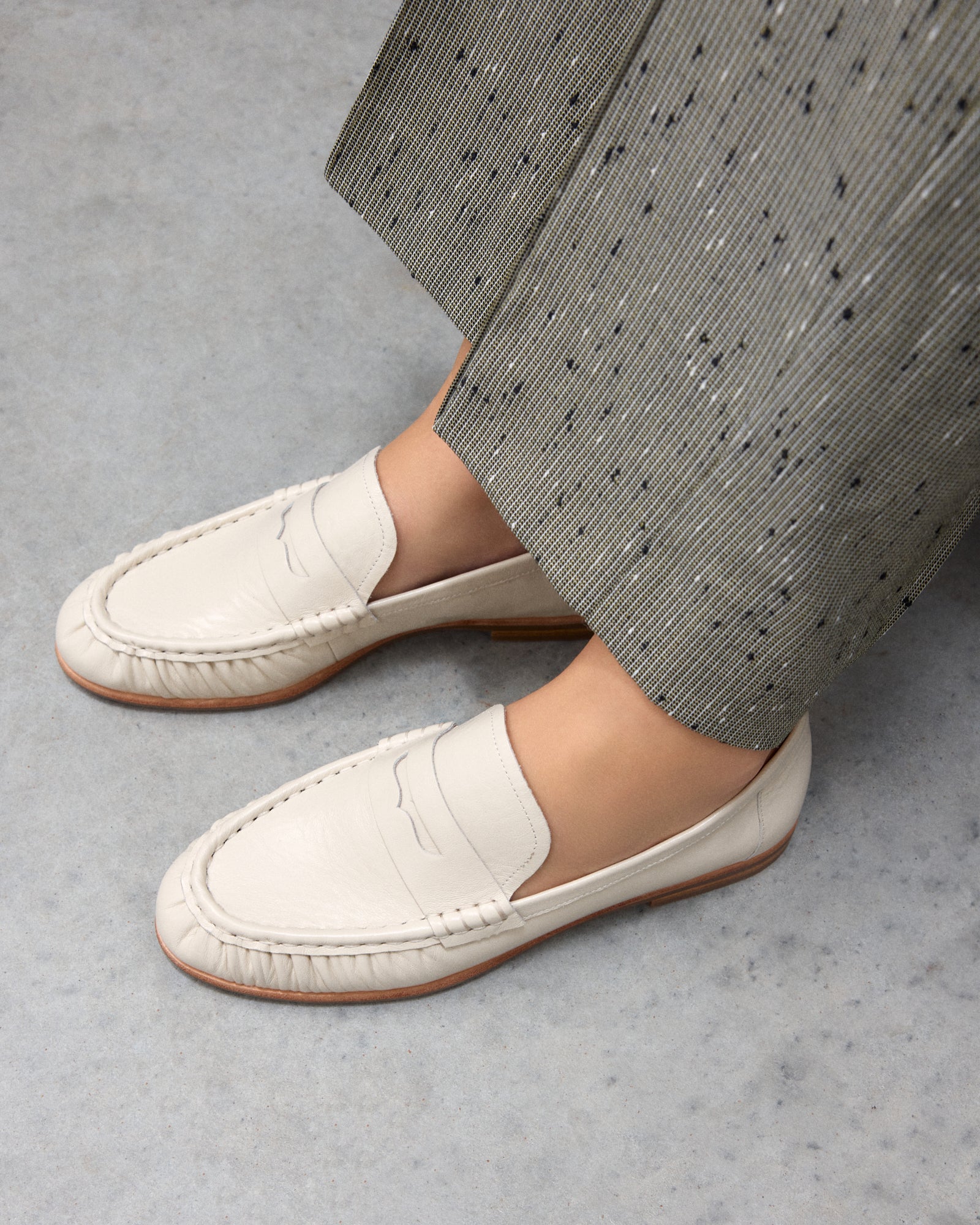 MYRTLE LOAFERS OFF WHITE LEATHER image