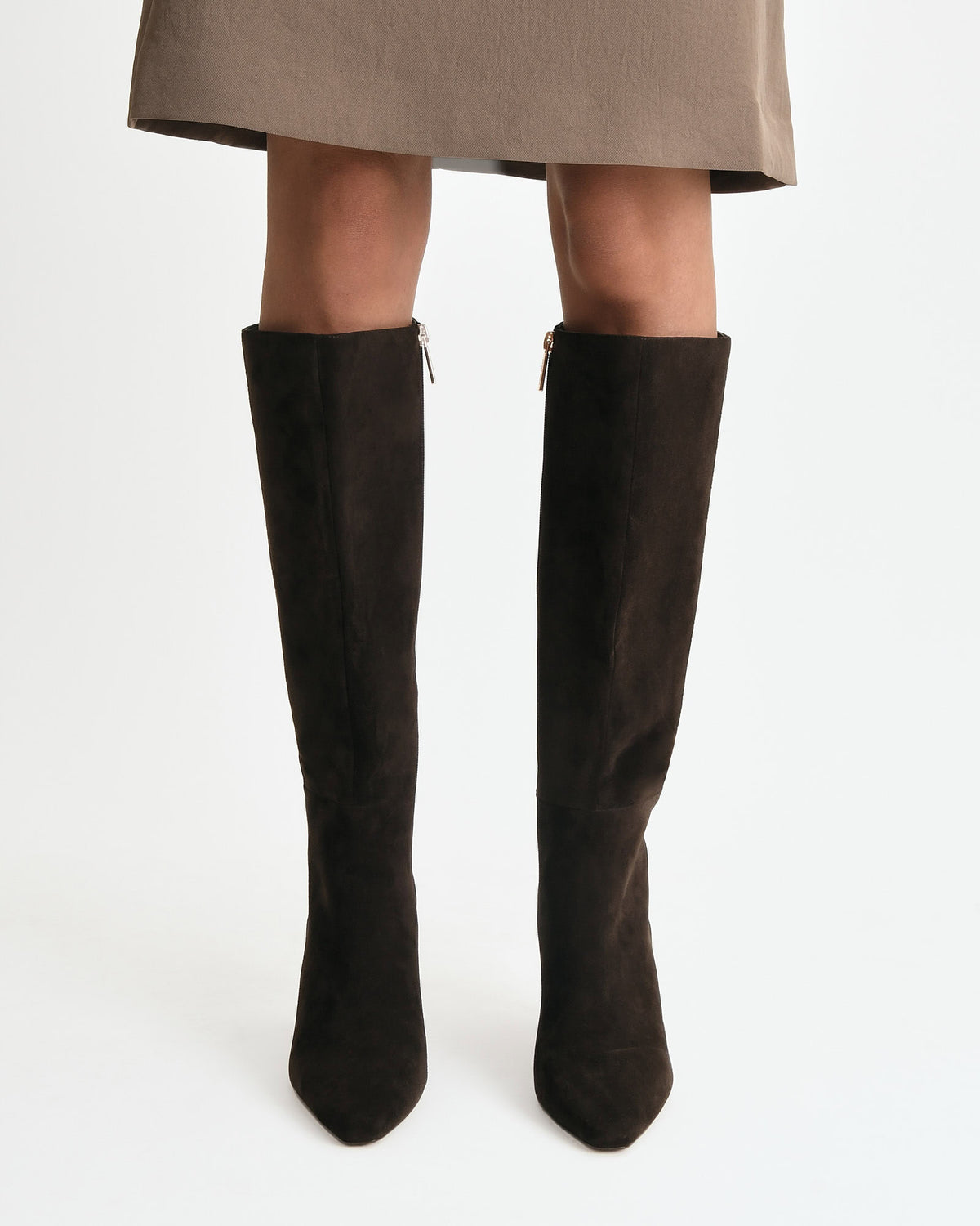 NEON KNEE BOOTS BITTER CHOC SUEDE
