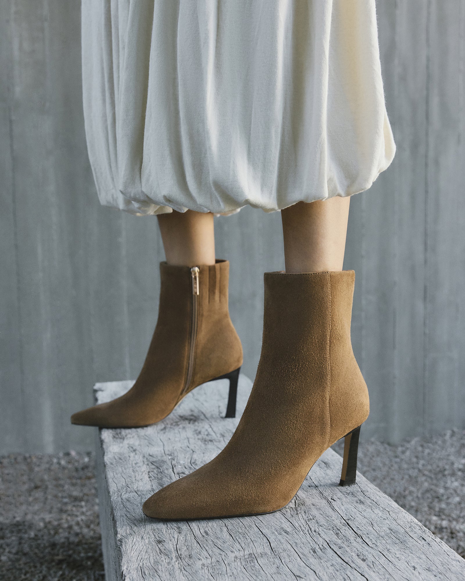 NESSIE MID ANKLE BOOTS BISCUIT SUEDE image