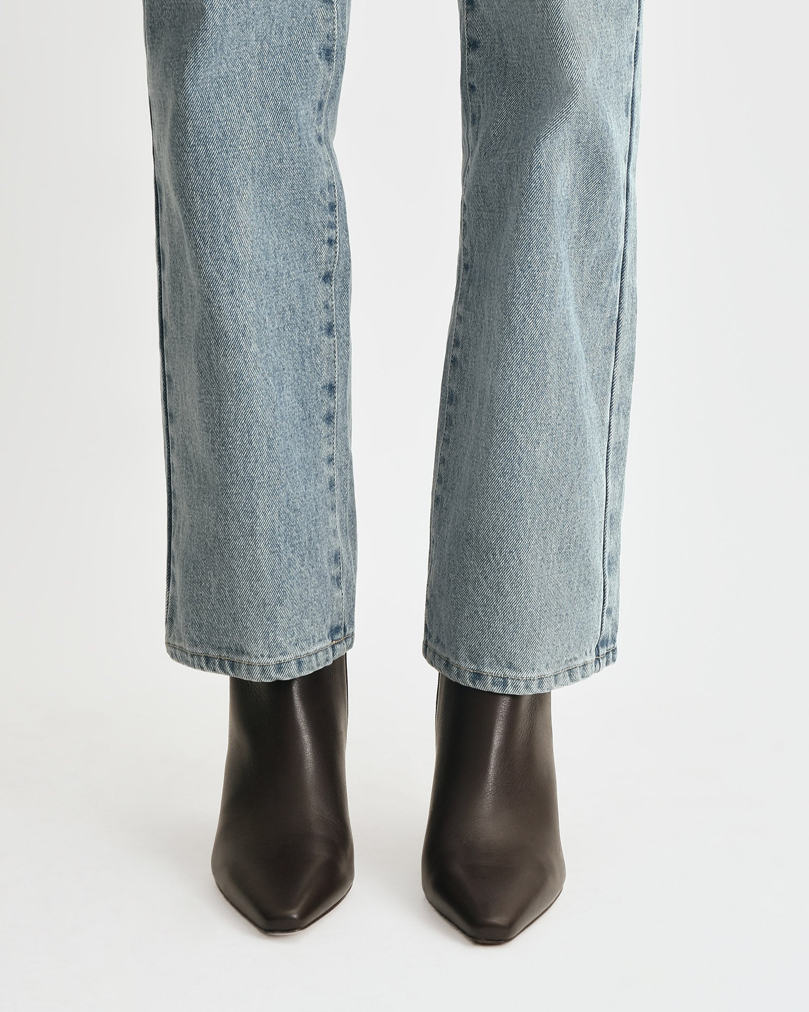 NESSIE MID ANKLE BOOTS BITTER CHOC LEATHER image