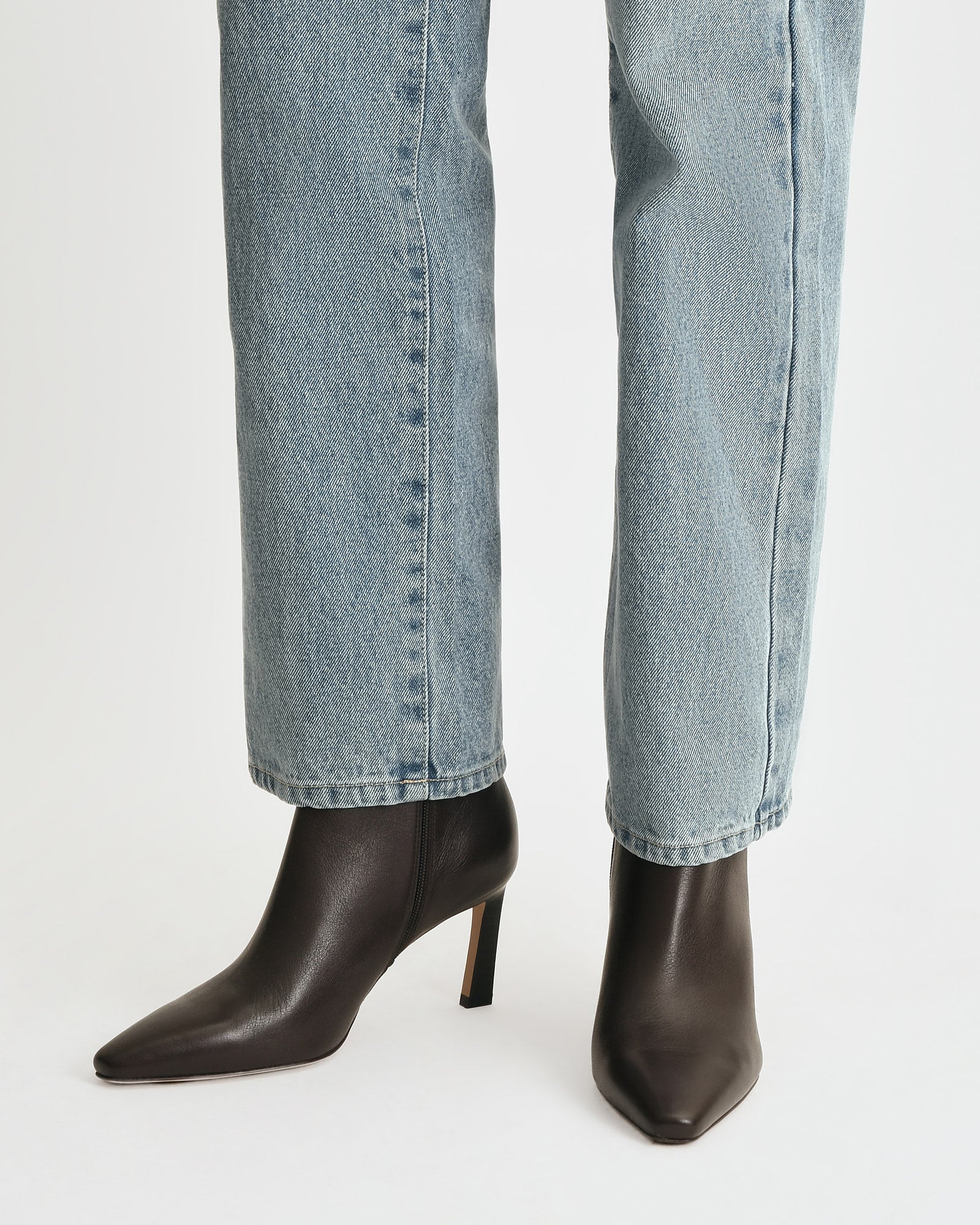 NESSIE MID ANKLE BOOTS BITTER CHOC LEATHER image