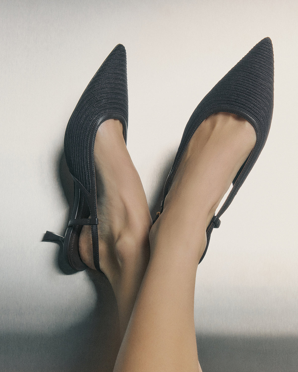 PERRY LOW HEELS BITTER CHOC RAFFIA