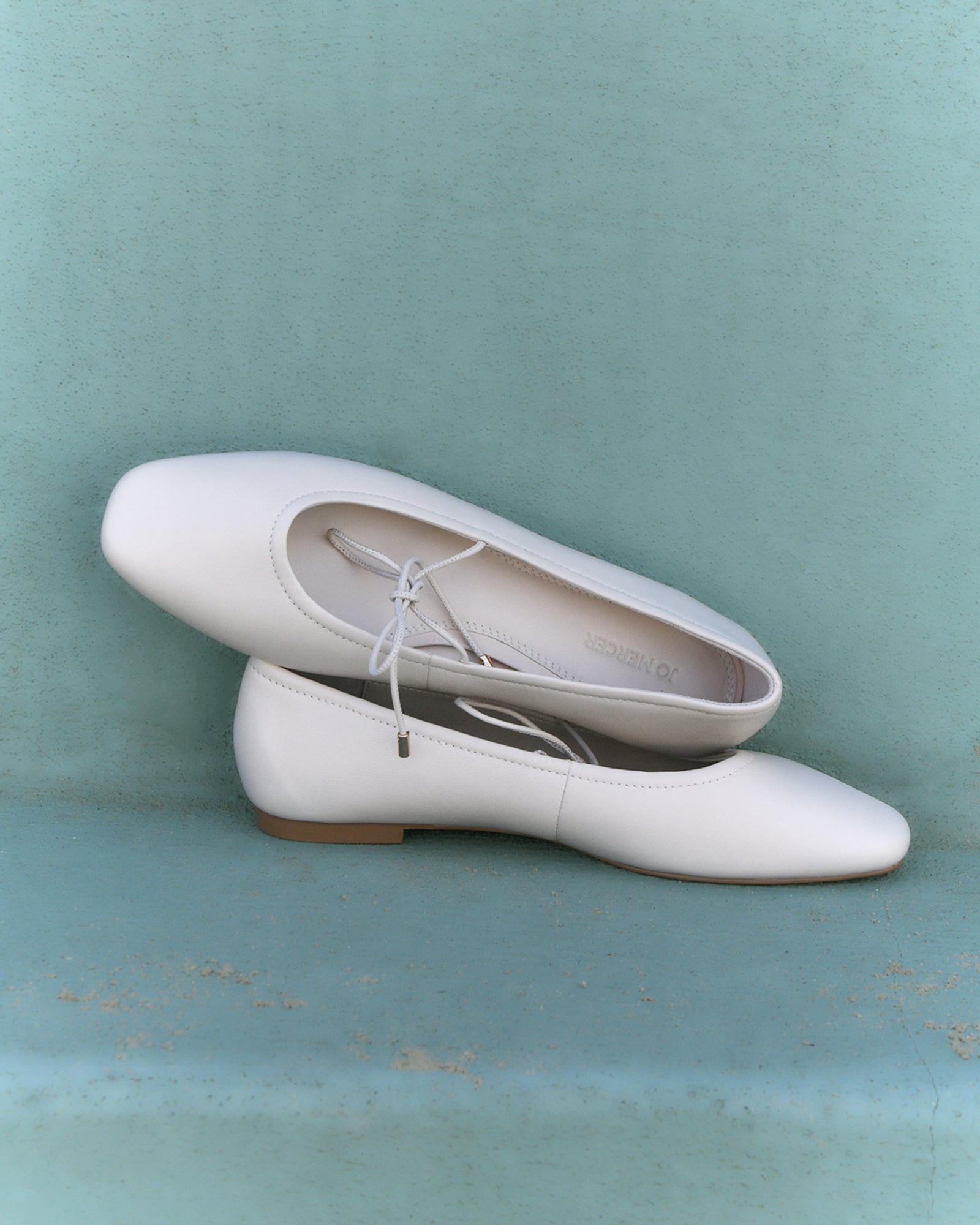 PETAL CASUAL FLATS OFF WHITE LEATHER image