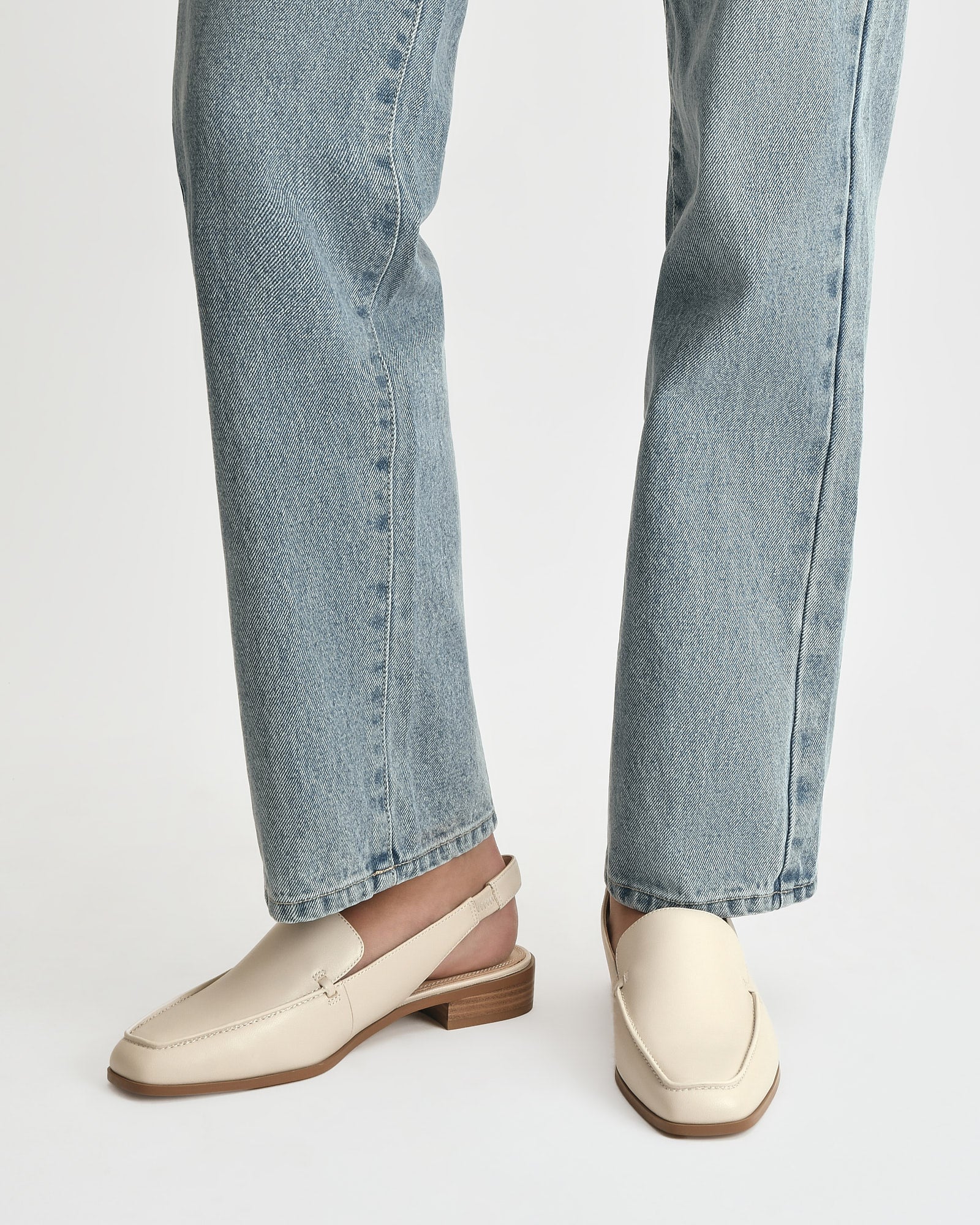 RANA CASUAL FLATS OFF WHITE LEATHER image