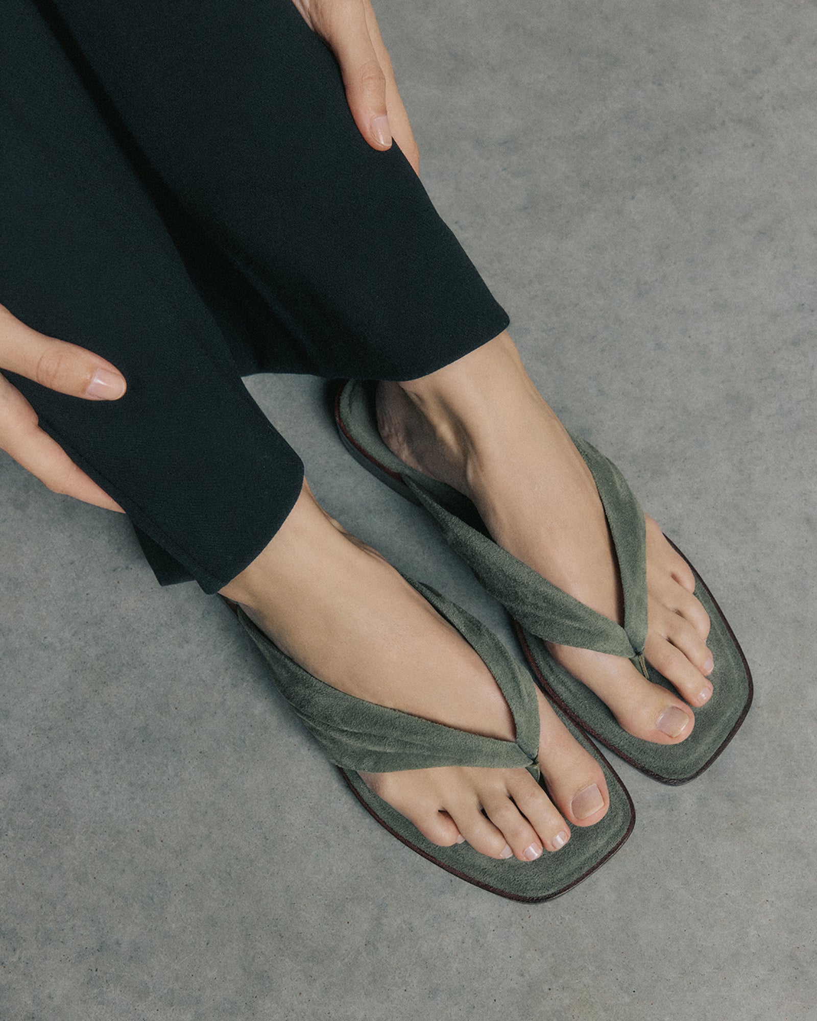 REGGIE FLAT SANDALS SAGE SUEDE image