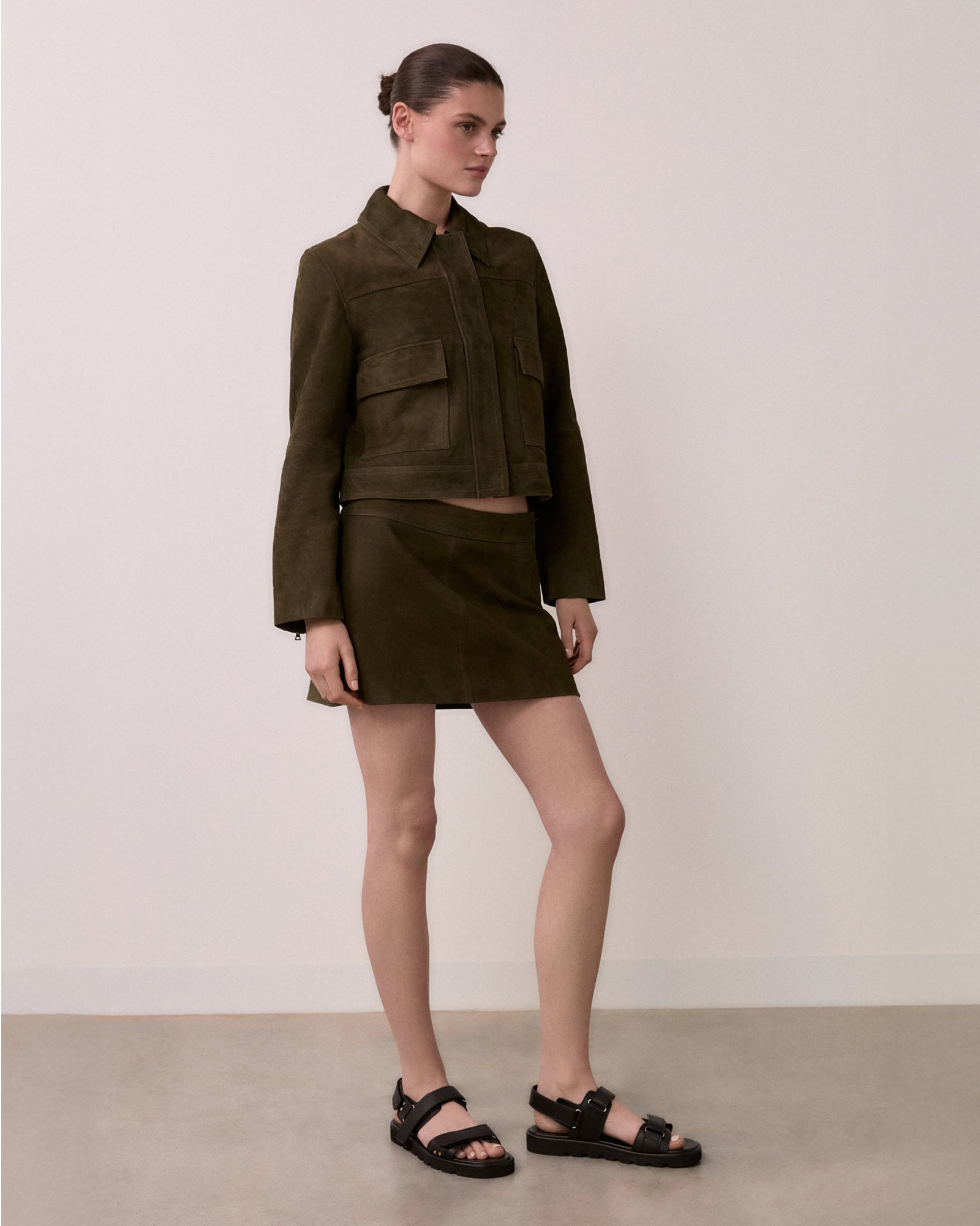 RUFUS FLAT SANDALS BLACK LEATHER image