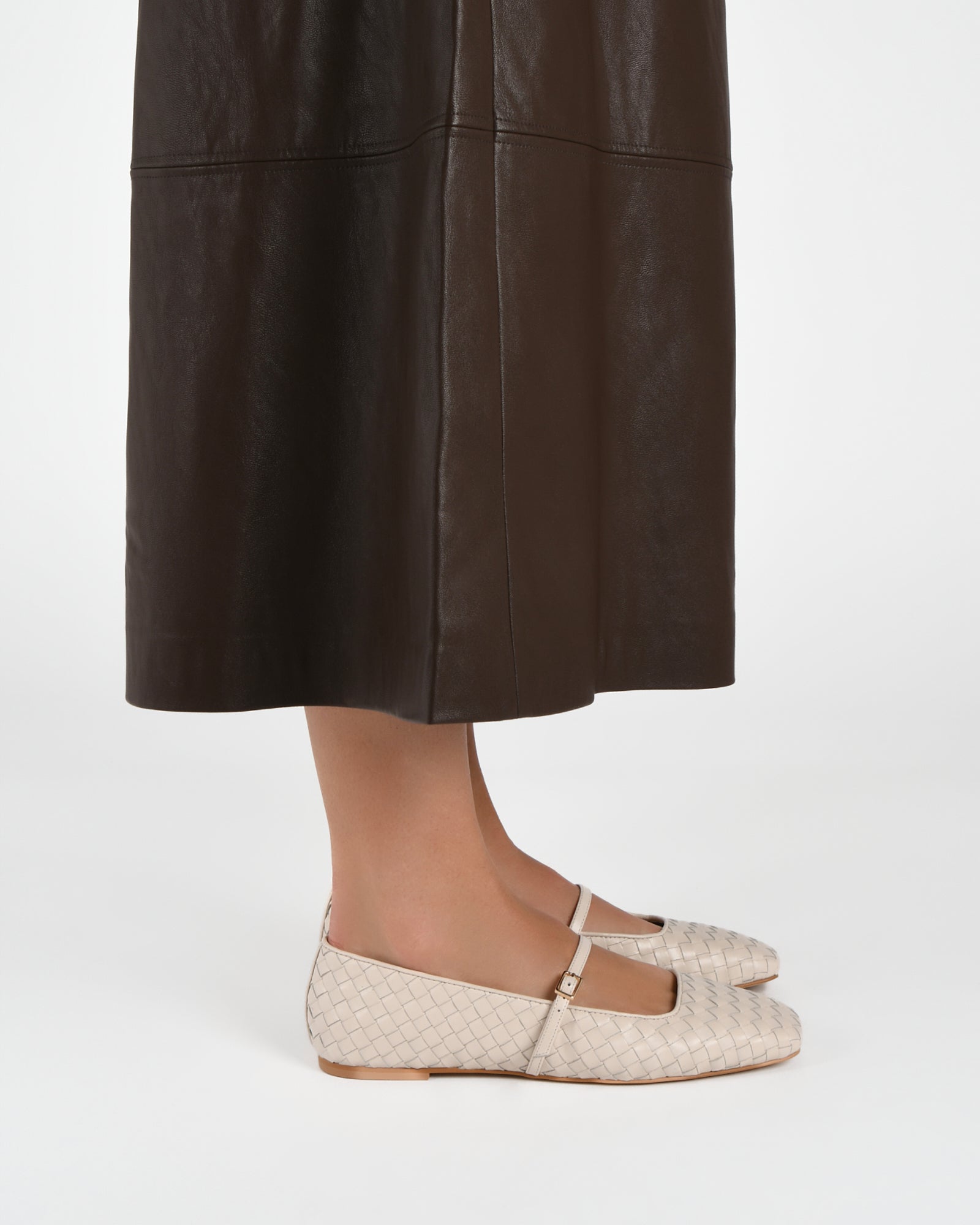 SAILOR BALLET FLATS OFF WHITE LEATHER image