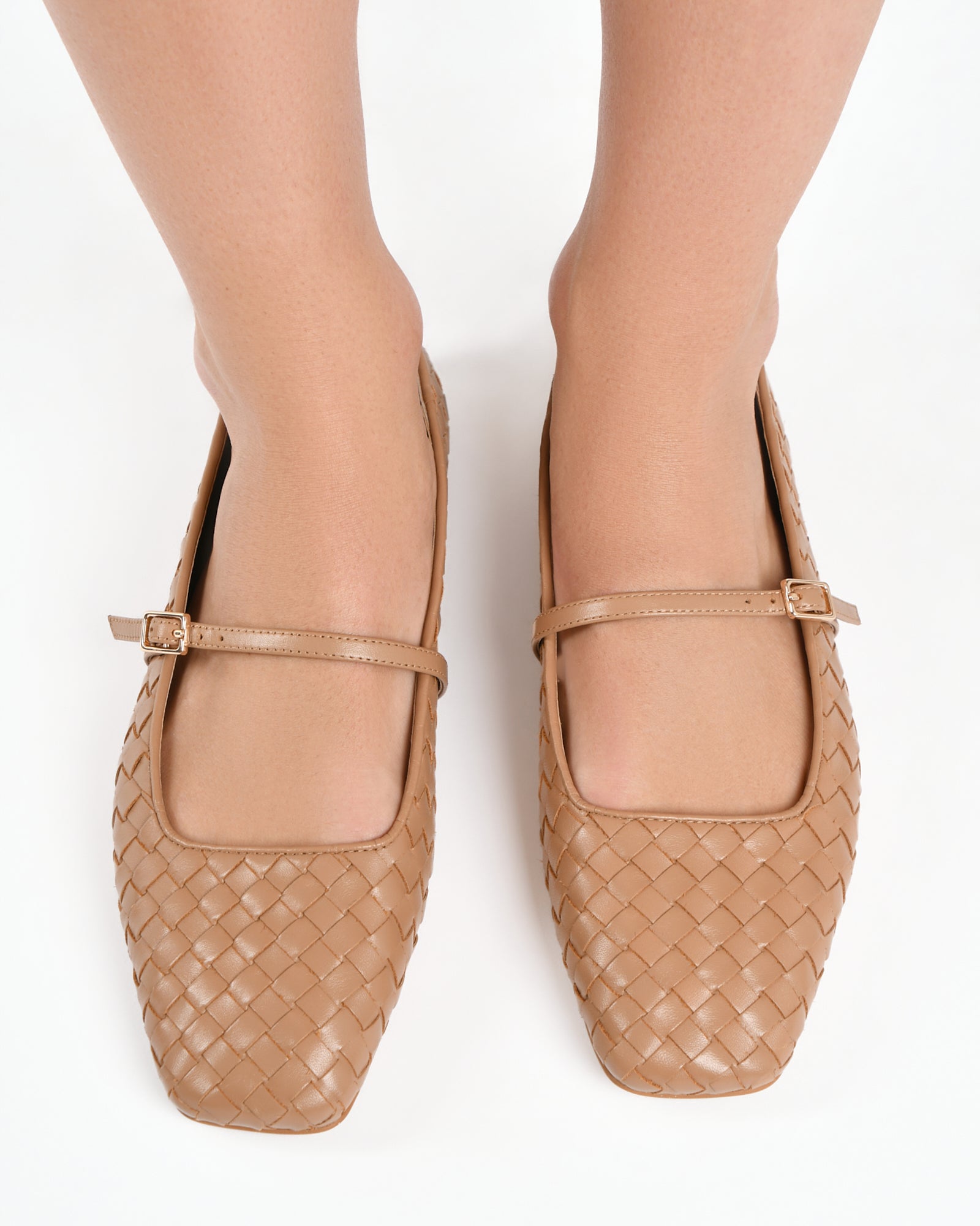 SAILOR BALLET FLATS TAN LEATHER image