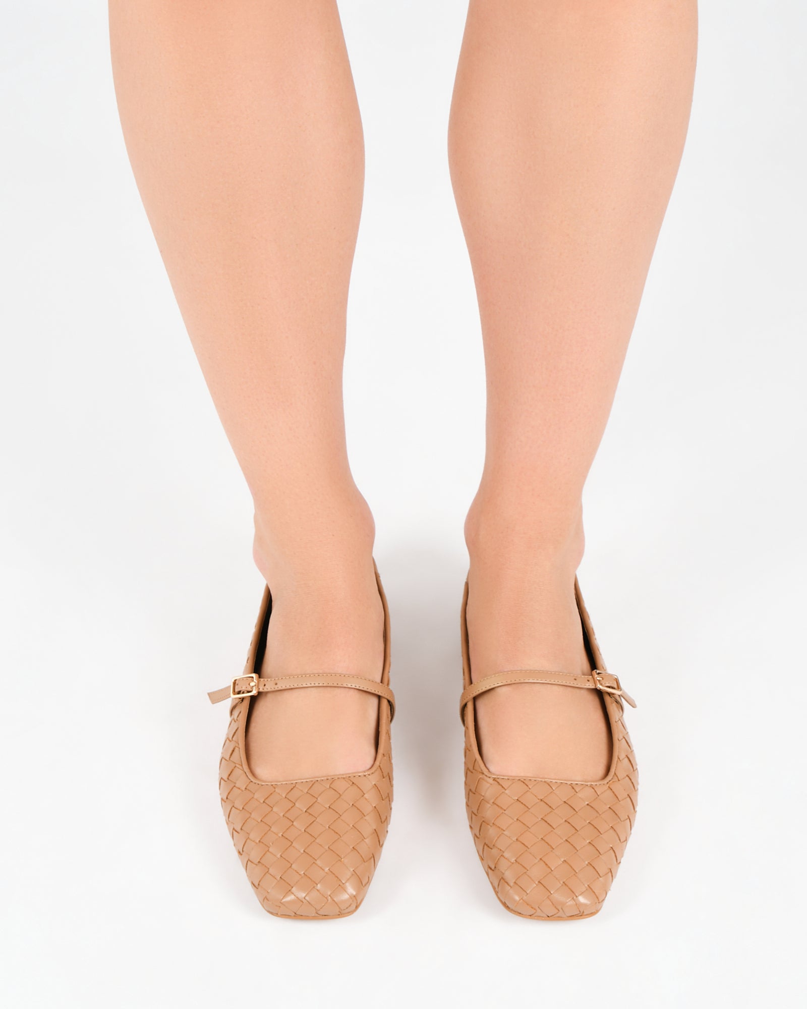 SAILOR BALLET FLATS TAN LEATHER image