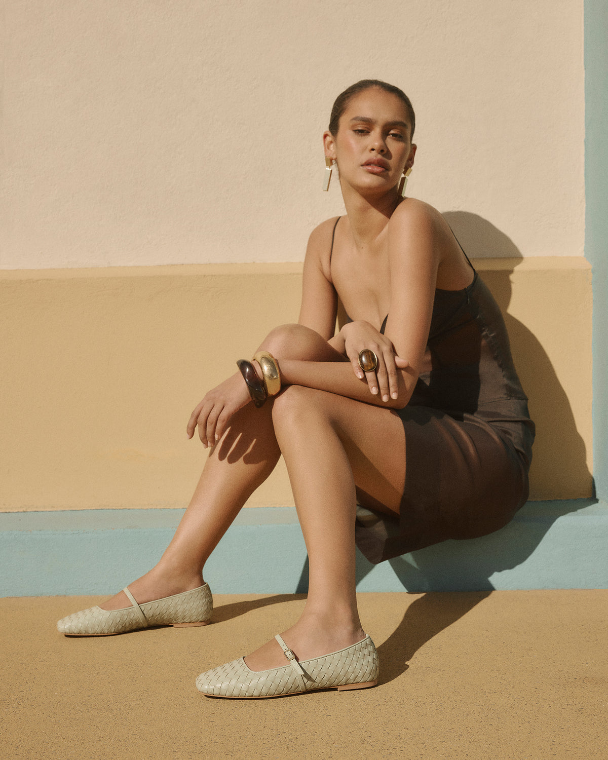 SAILOR BALLET FLATS LIGHT SAGE LEATHER