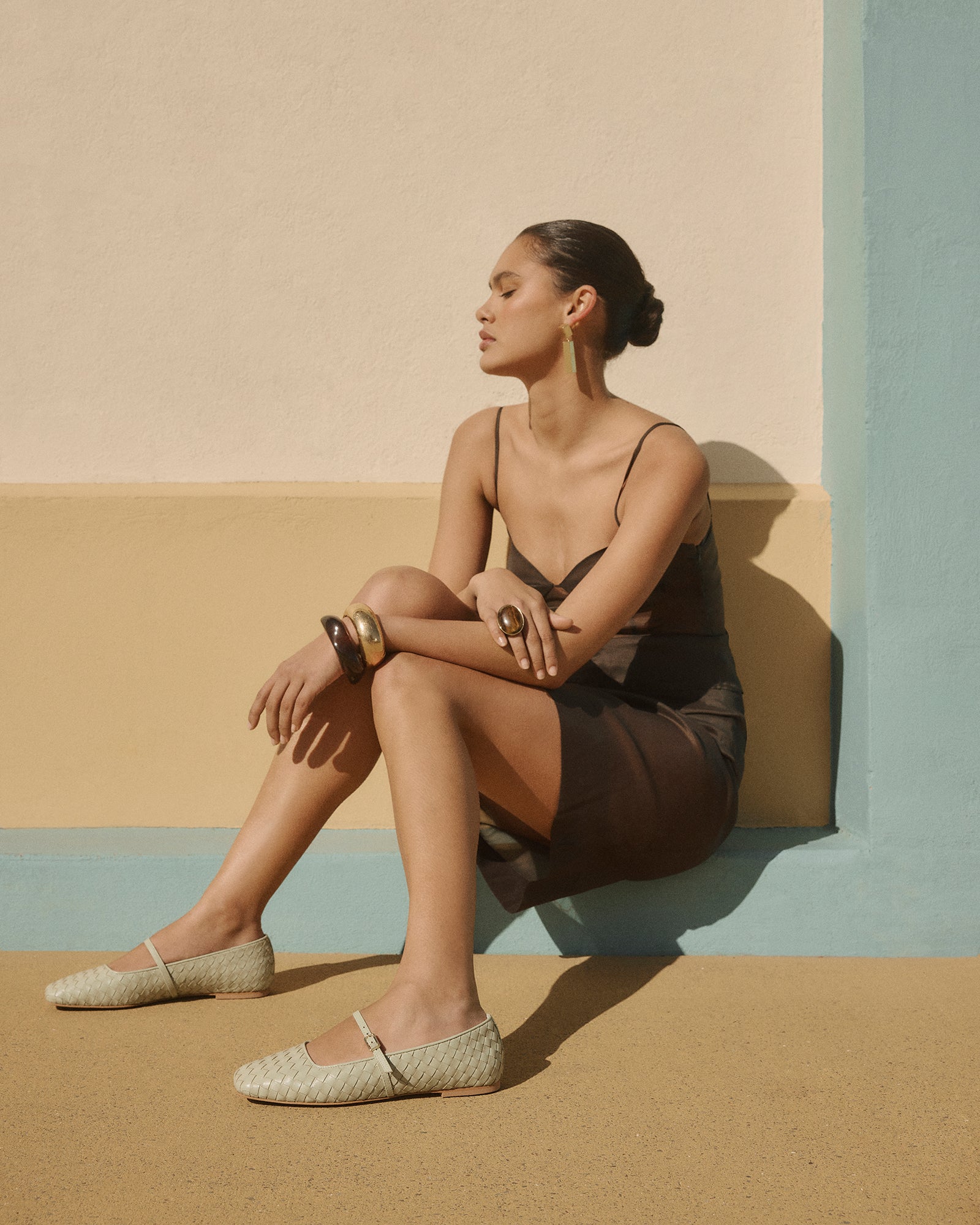 SAILOR BALLET FLATS LIGHT SAGE LEATHER image