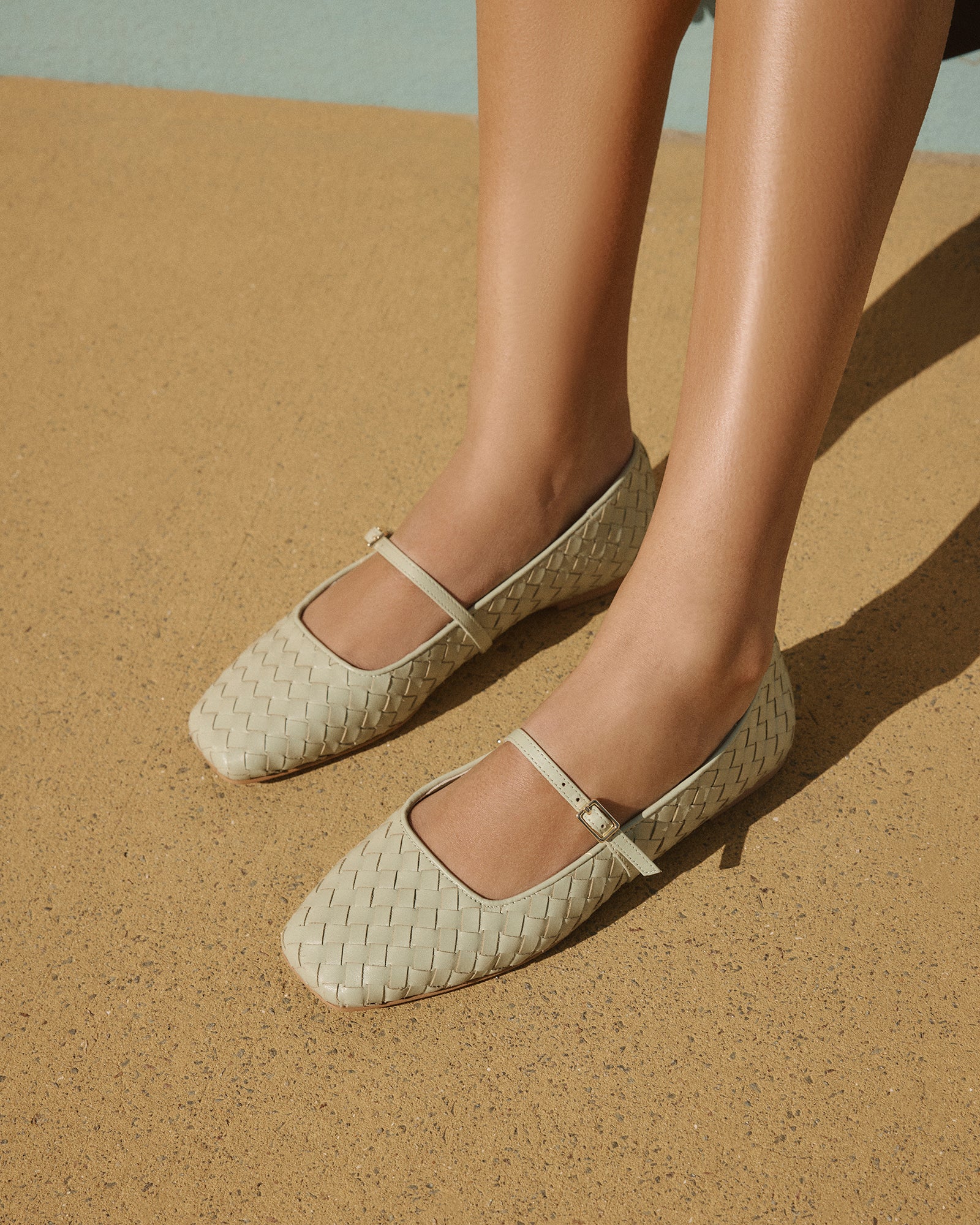 SAILOR BALLET FLATS LIGHT SAGE LEATHER image