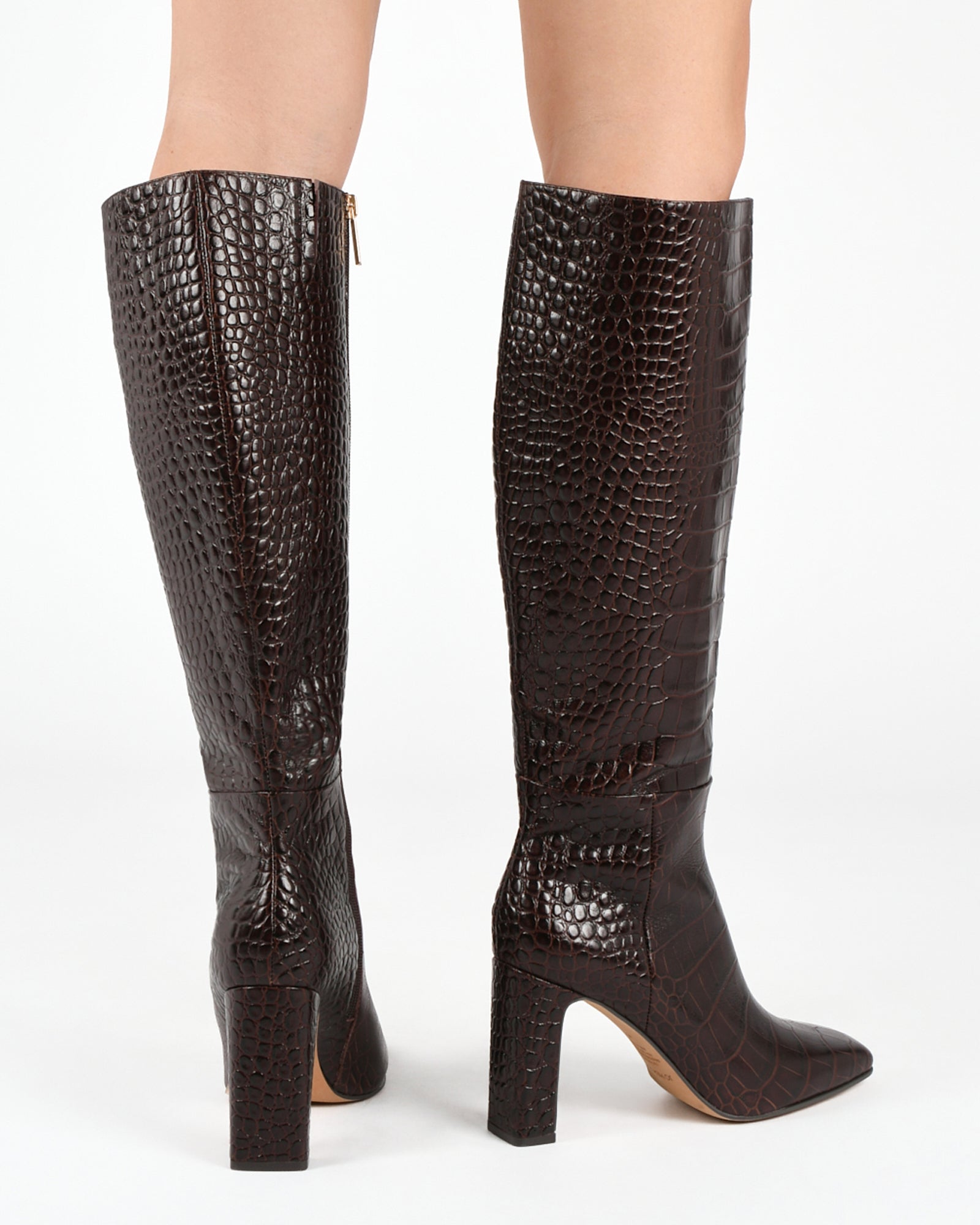 STORMI KNEE BOOTS CHOCOLATE CROC image