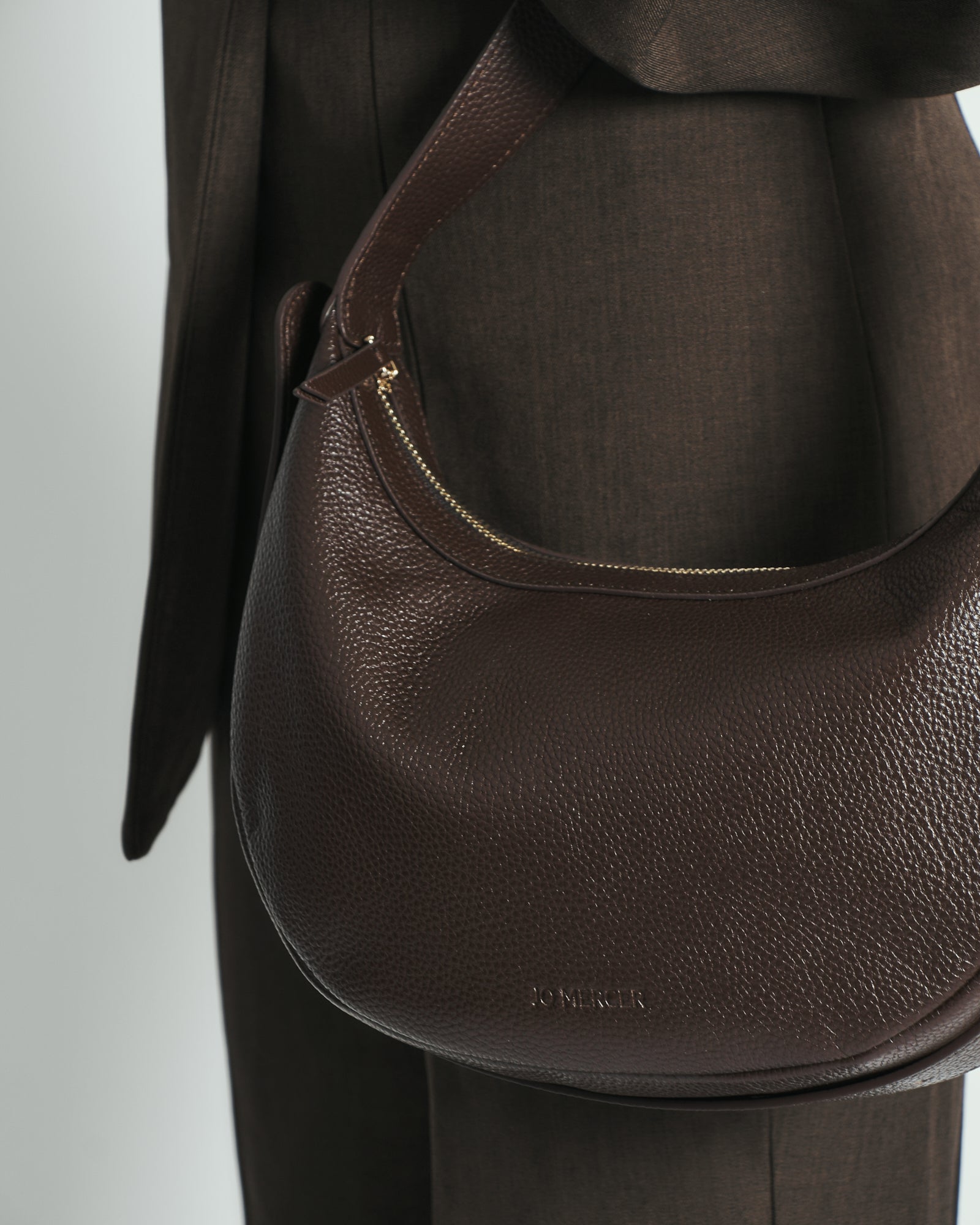 TAYA SHOULDER BAG BITTER CHOC LEATHER image